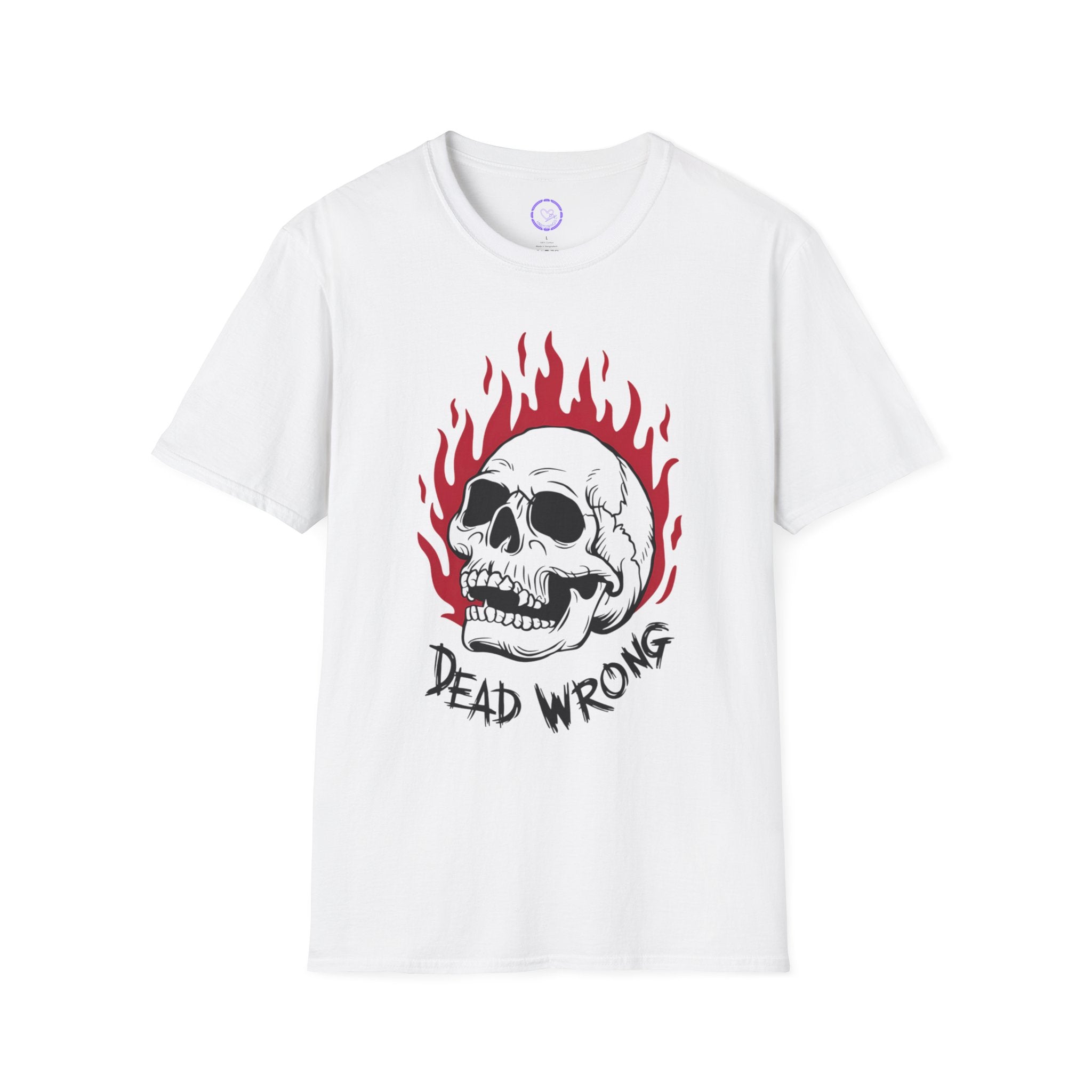 Flaming Skull Dead Wrong T-Shirt | Skull Graphic Tee