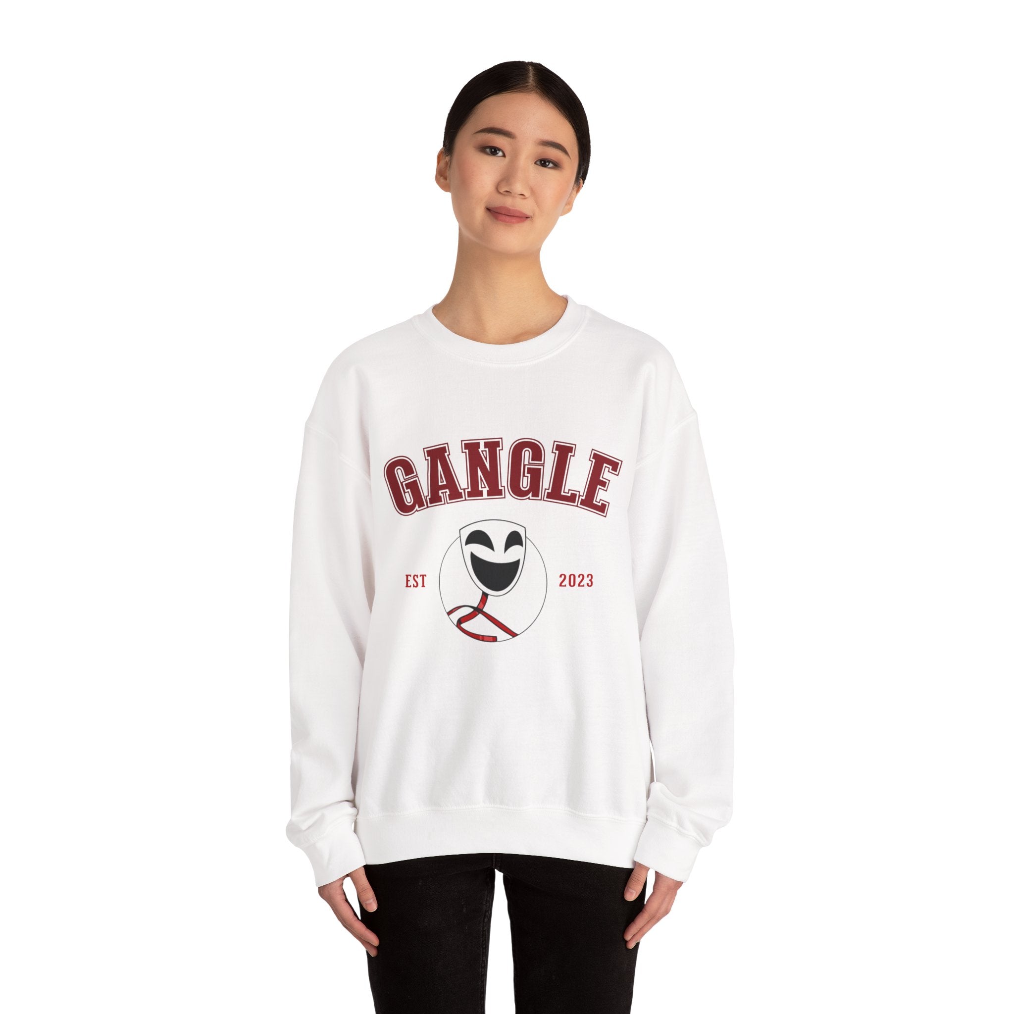 The Amazing Digital Circus Gangle Varsity smiley logo Sweatshirt | collegiate arch, EST 2023