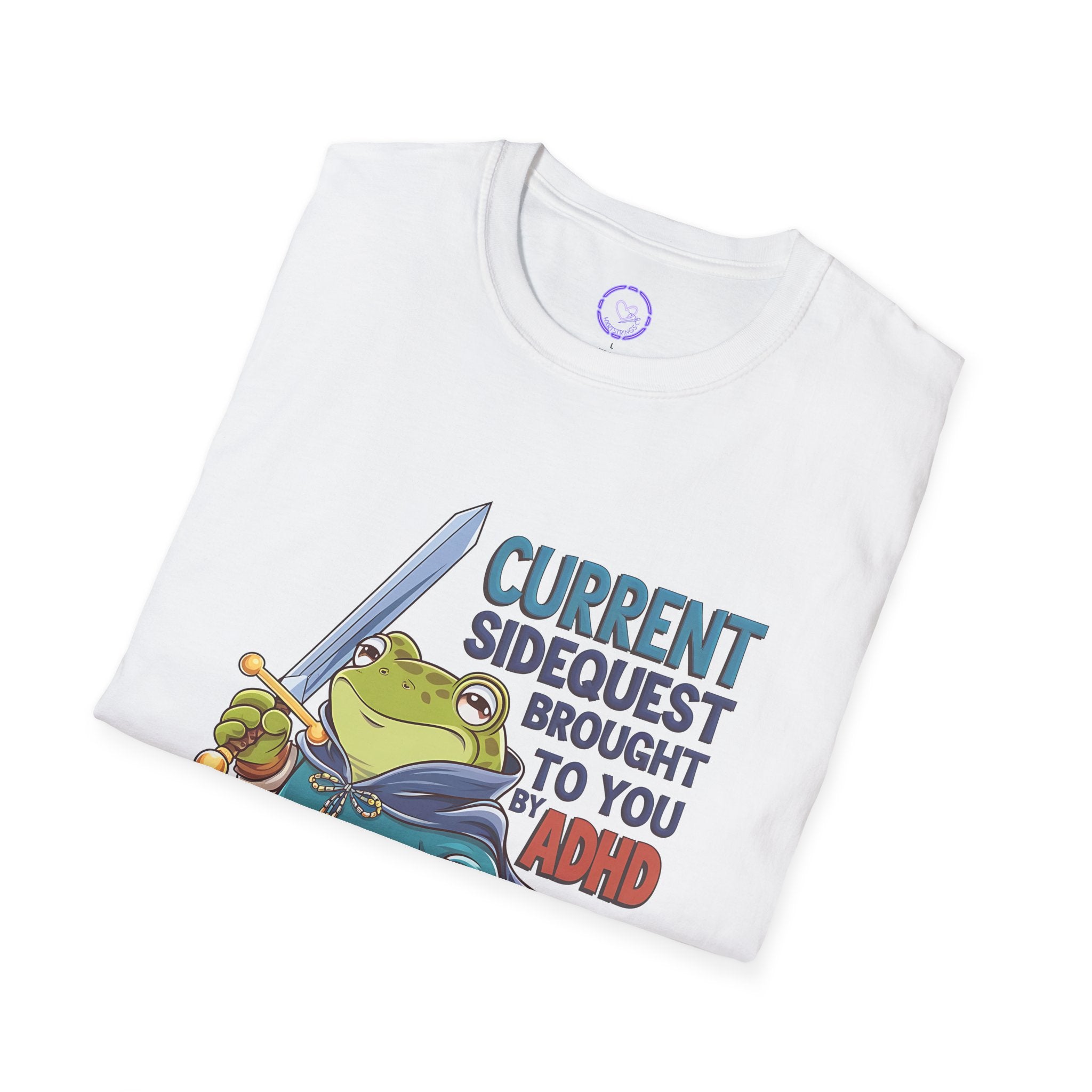 Current Sidequest Brought to You by ADHD T-Shirt | Frog Knight Illustration