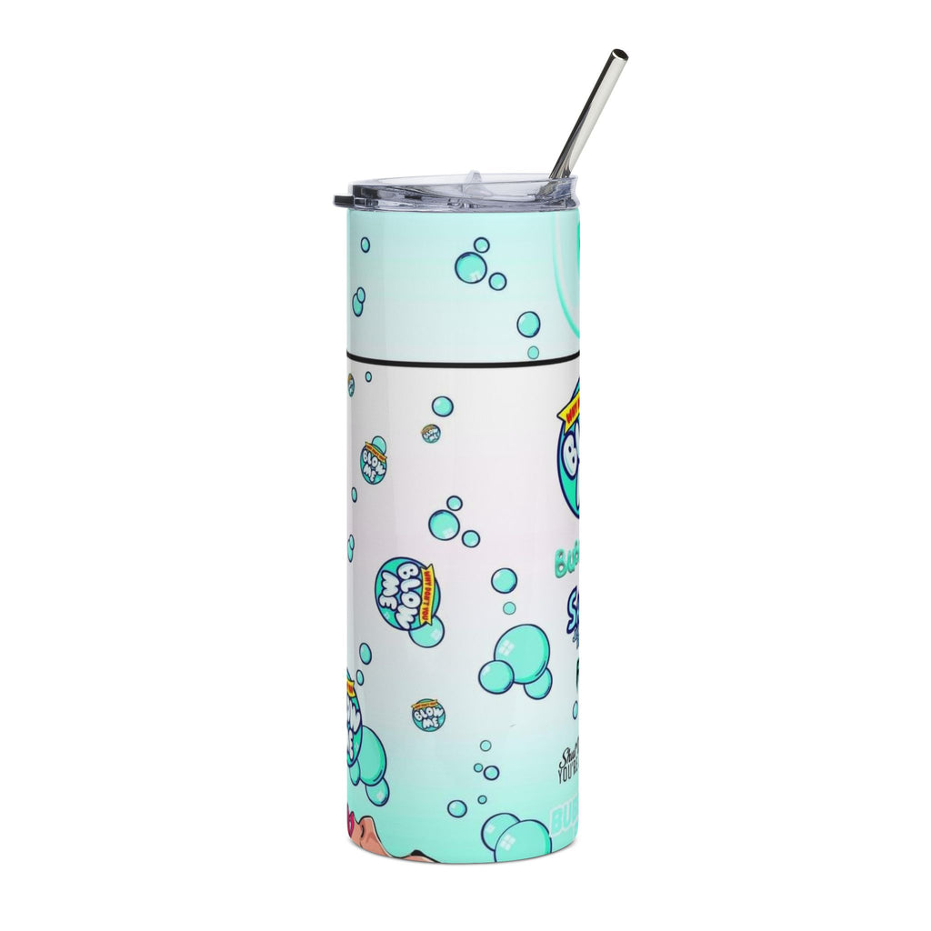 Aqua Bubble Pop Cartoon Logo Tumbler | 20oz Stainless Steel