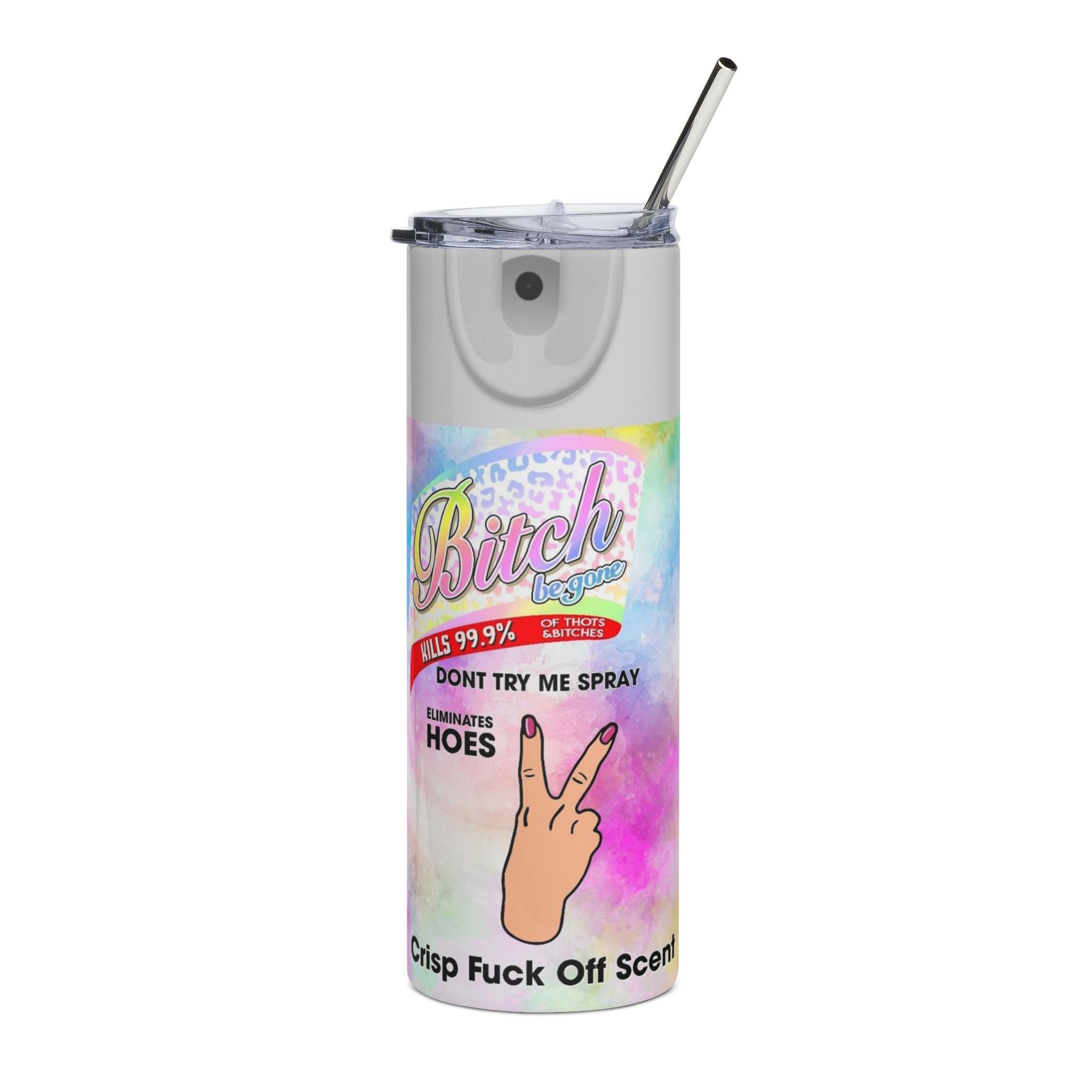 Bitch Be Gone Pastel Retro Candy Label Stainless Steel Tumbler | 20oz