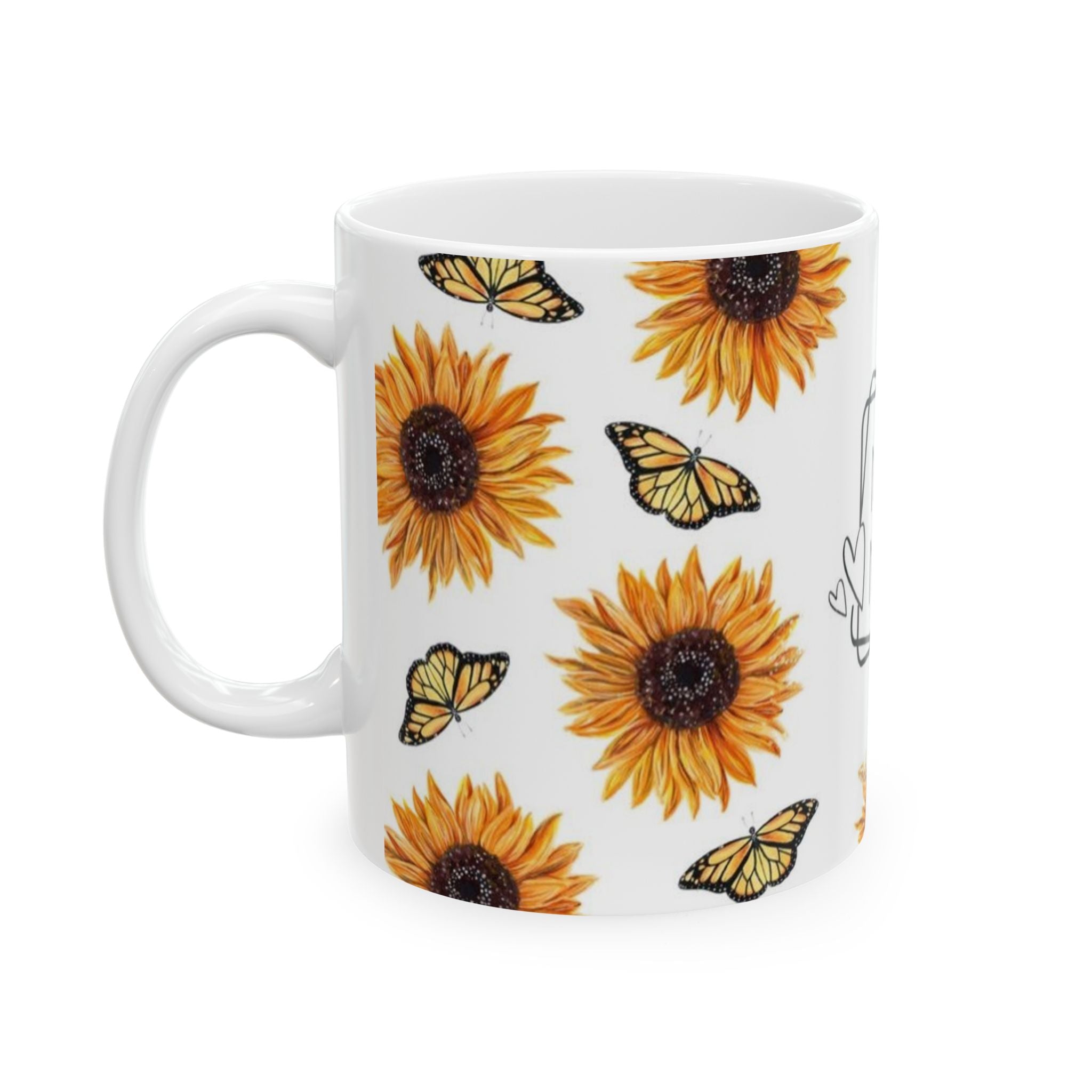 Sunflower Mama Nature Lover Aesthetic Ceramic Mug, (11oz, 15oz)