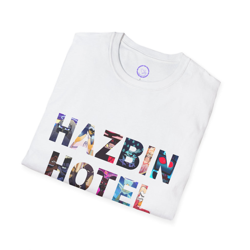 Hazbin Hotel modern text collage T-Shirt | Animated anime merch series typography tee