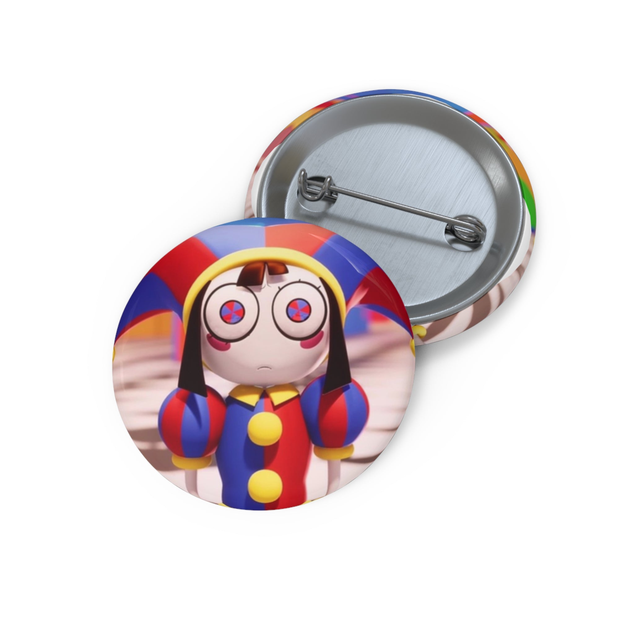 The Amazing Digital Circus Pomni TADC Kawaii Clown Doll Pin Button, 1.25in Round Decorative Pin