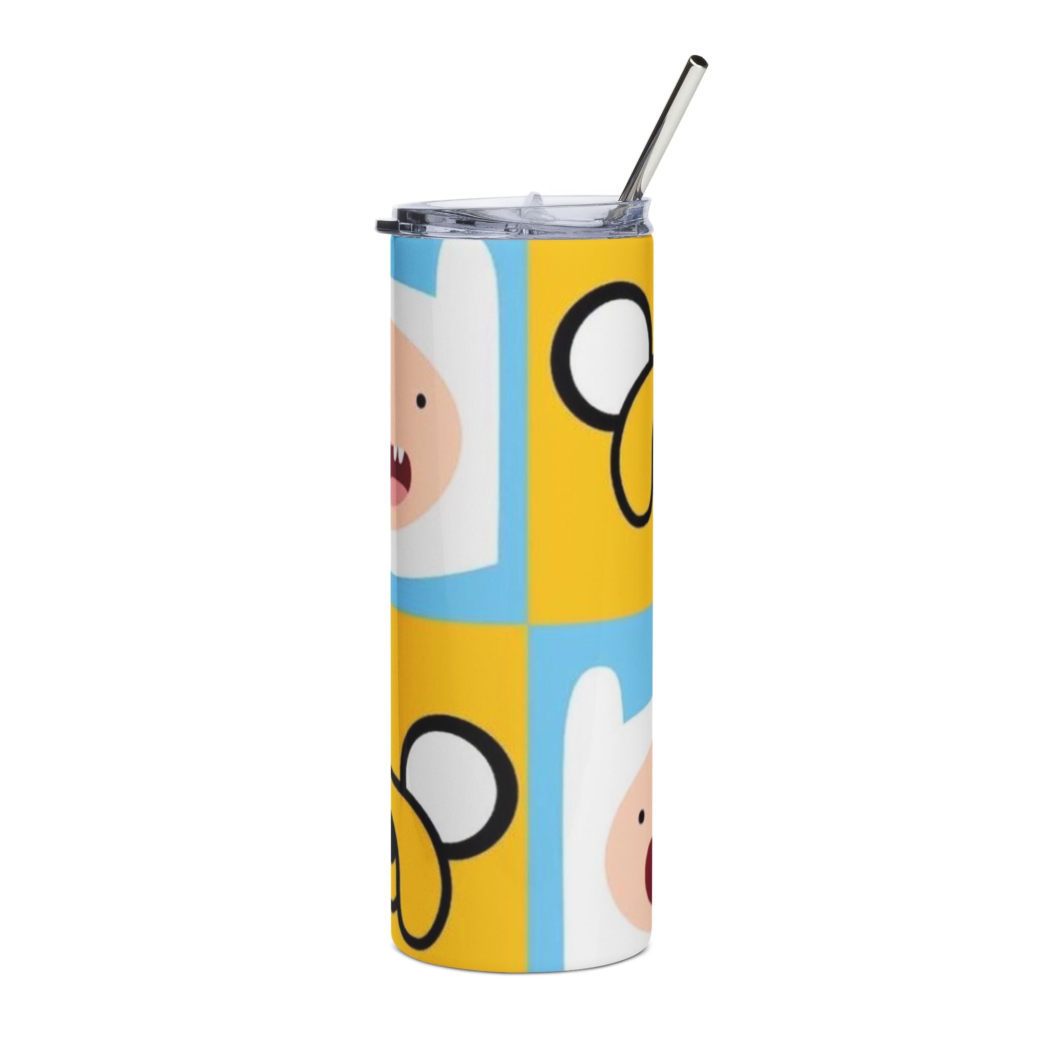 Adventure Time Finn and Jake pattern Stainless Steel Tumbler, 20oz | Cartoon Adventure Time design