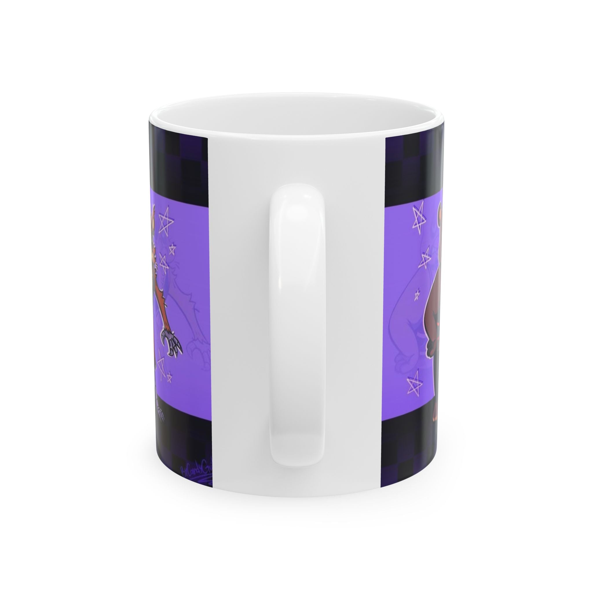 FNAF 5NAF Five Nights at Freddys Cartoon Animatronic Characters Mug | Purple Band Pattern Ceramic Mug