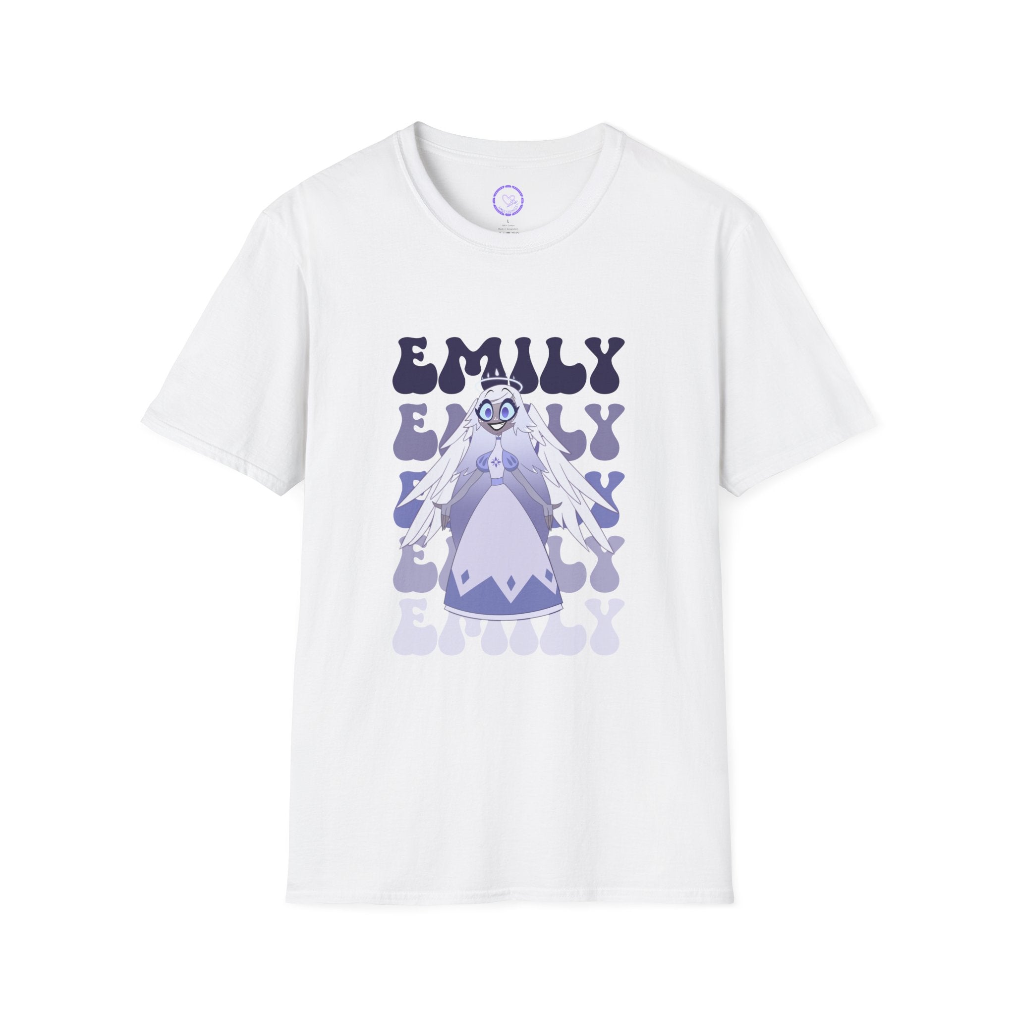 Emily Hazbin Hotel Gothic Doll T-Shirt | Retro Psychedelic Name Graphic