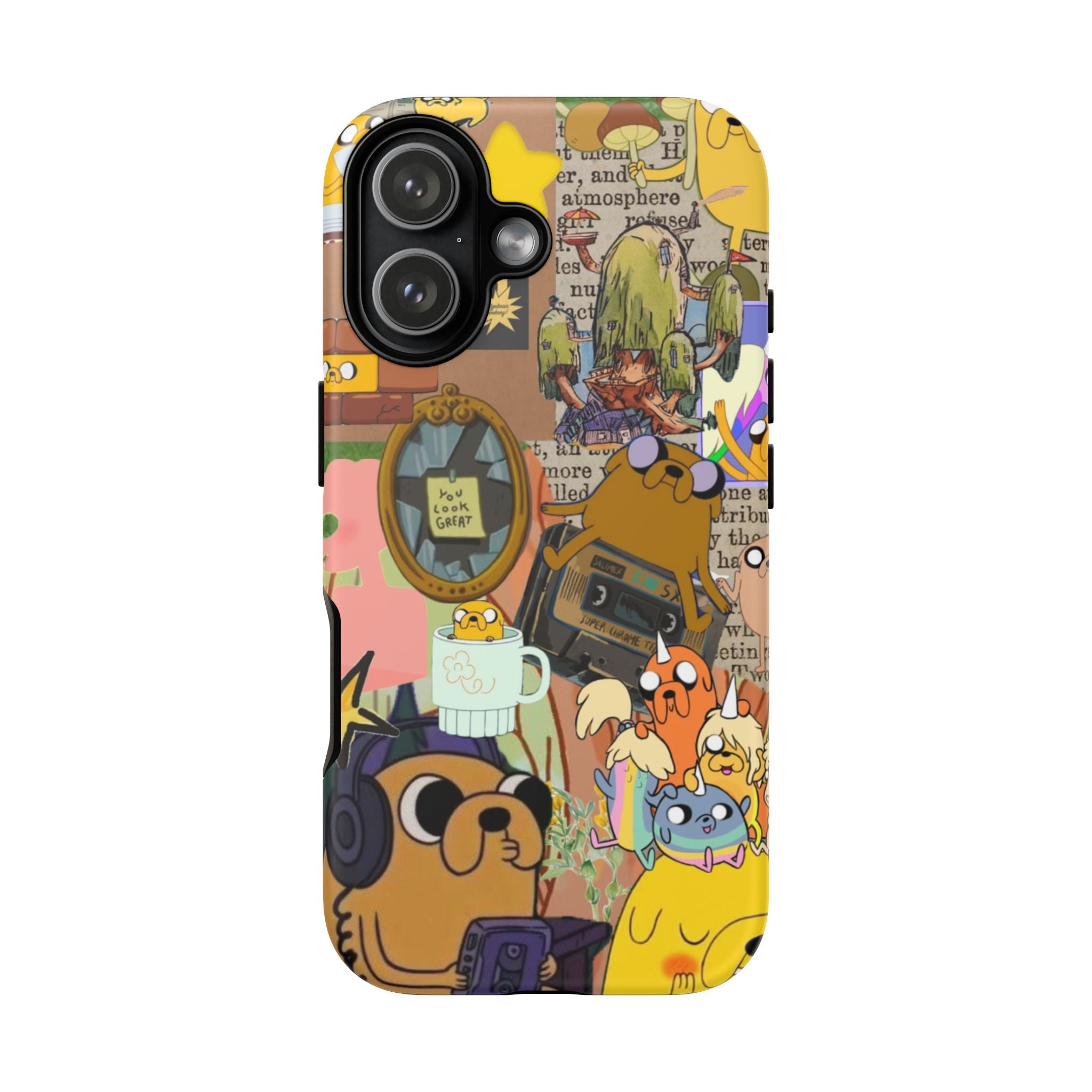 Adventure Time Jake the Dog Cartoon Collage Phone Case | Adventure Dog Character Pattern