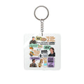 Supernatural TV Show Quote Collage Square Keychain | Quote Sticker Art Keyring