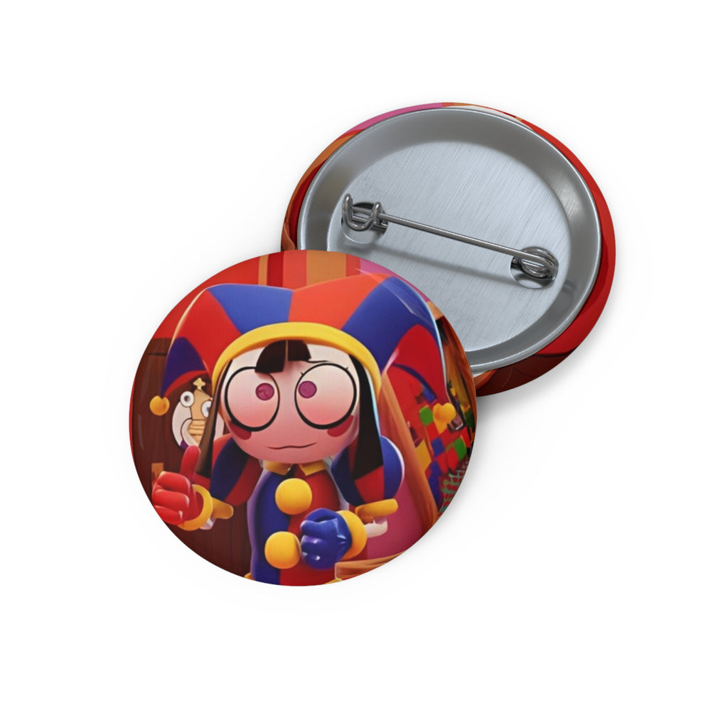 The Amazing Digital Circus Pomni Jester Character Pin Button | Cute Clown Badge, Colorful Carnival Art