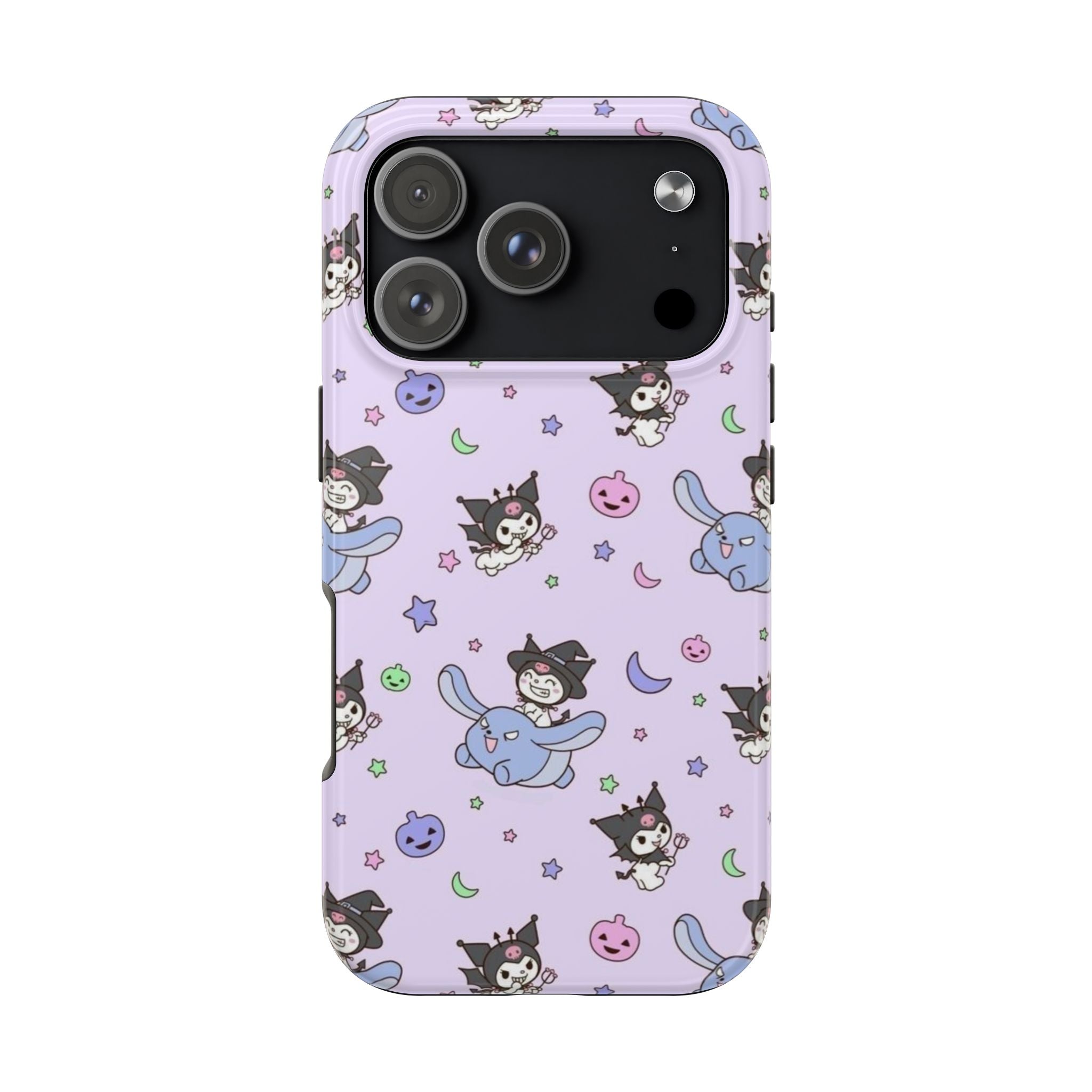 Kuromi Sanrio Kawaii Cat Witch Pattern phone case | Tough Phone Cases