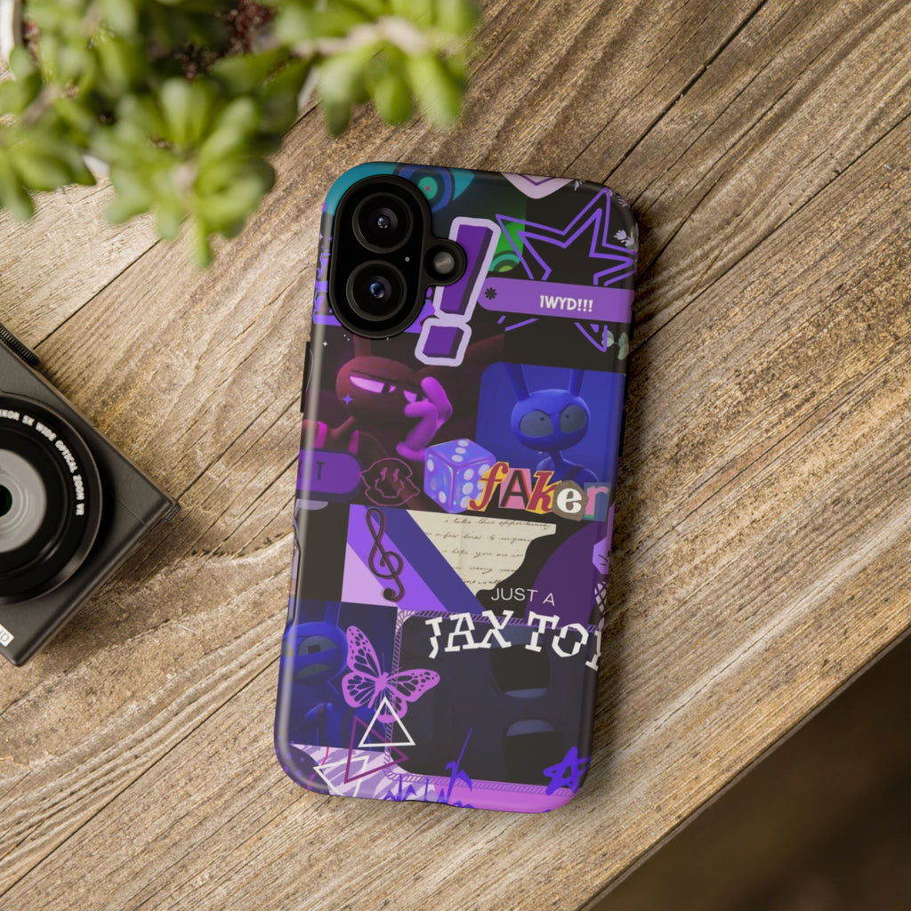 Jax The Amazing Digital Circus Purple Grunge Collage Phone Case | Tough Cases