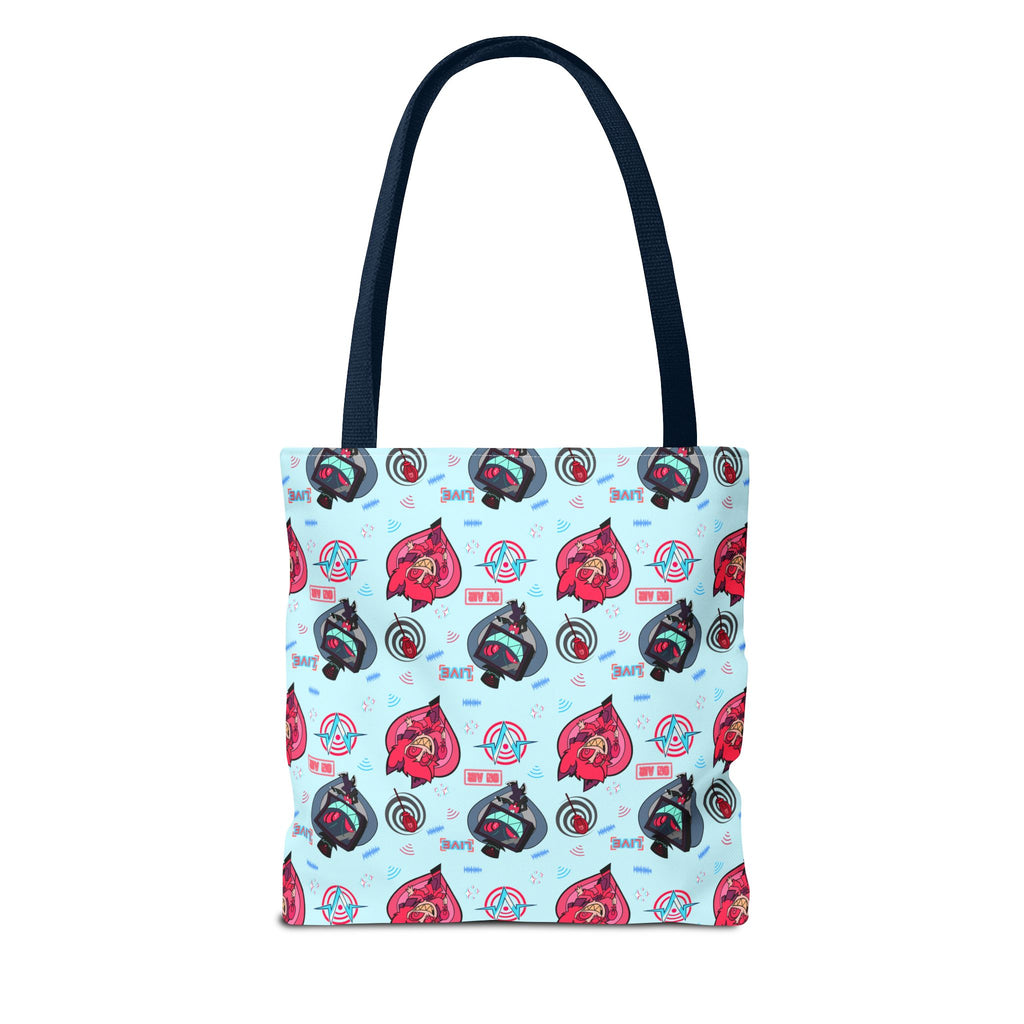 Hazbin Hotel Vox x Alastor Cute Cartoon Fox Pattern Tote Bag | Pastel Animal Face All-Over Print
