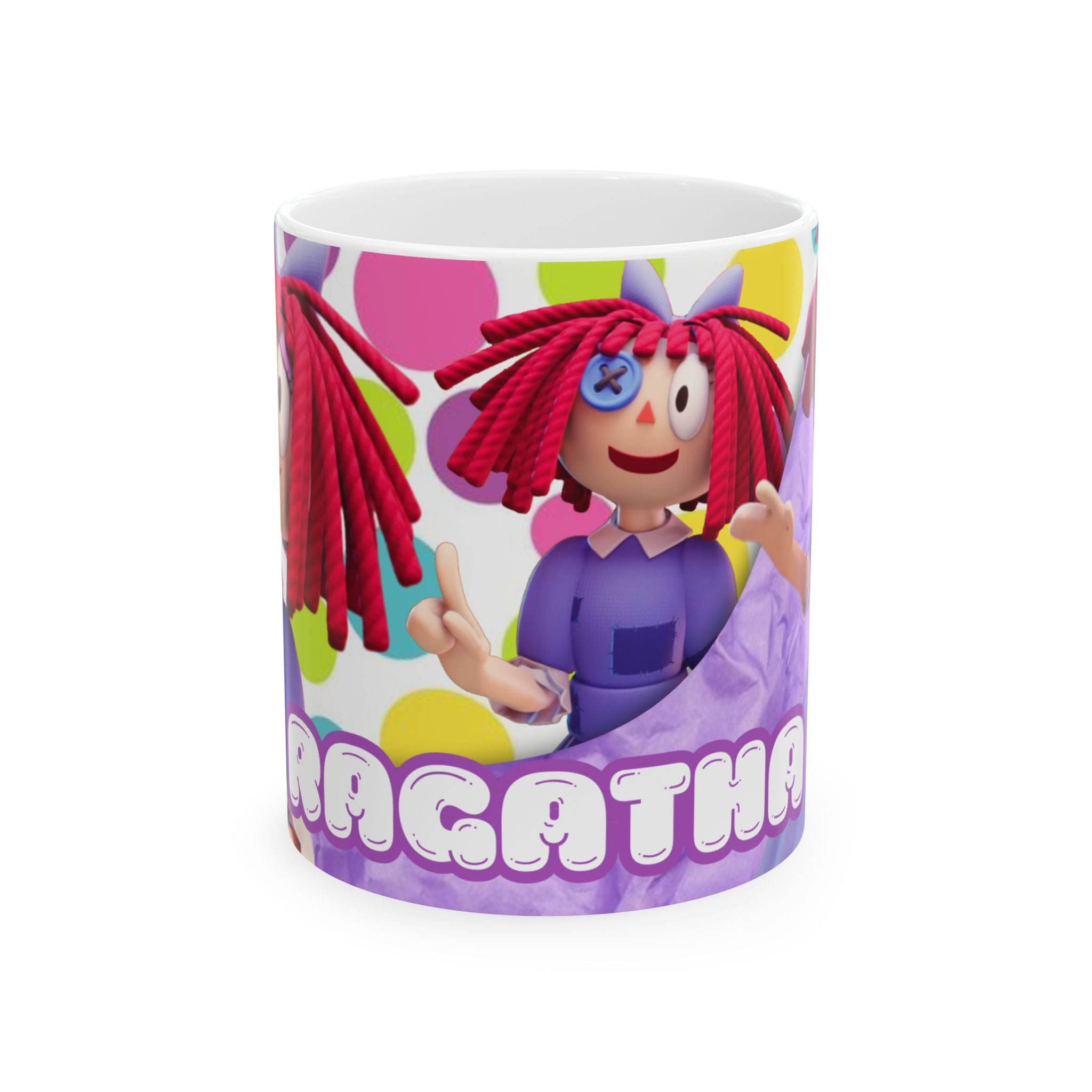 Ragatha The Amazing Digital Circus Doll Illustration Mug | Cartoon Ceramic Coffee Cup Gift