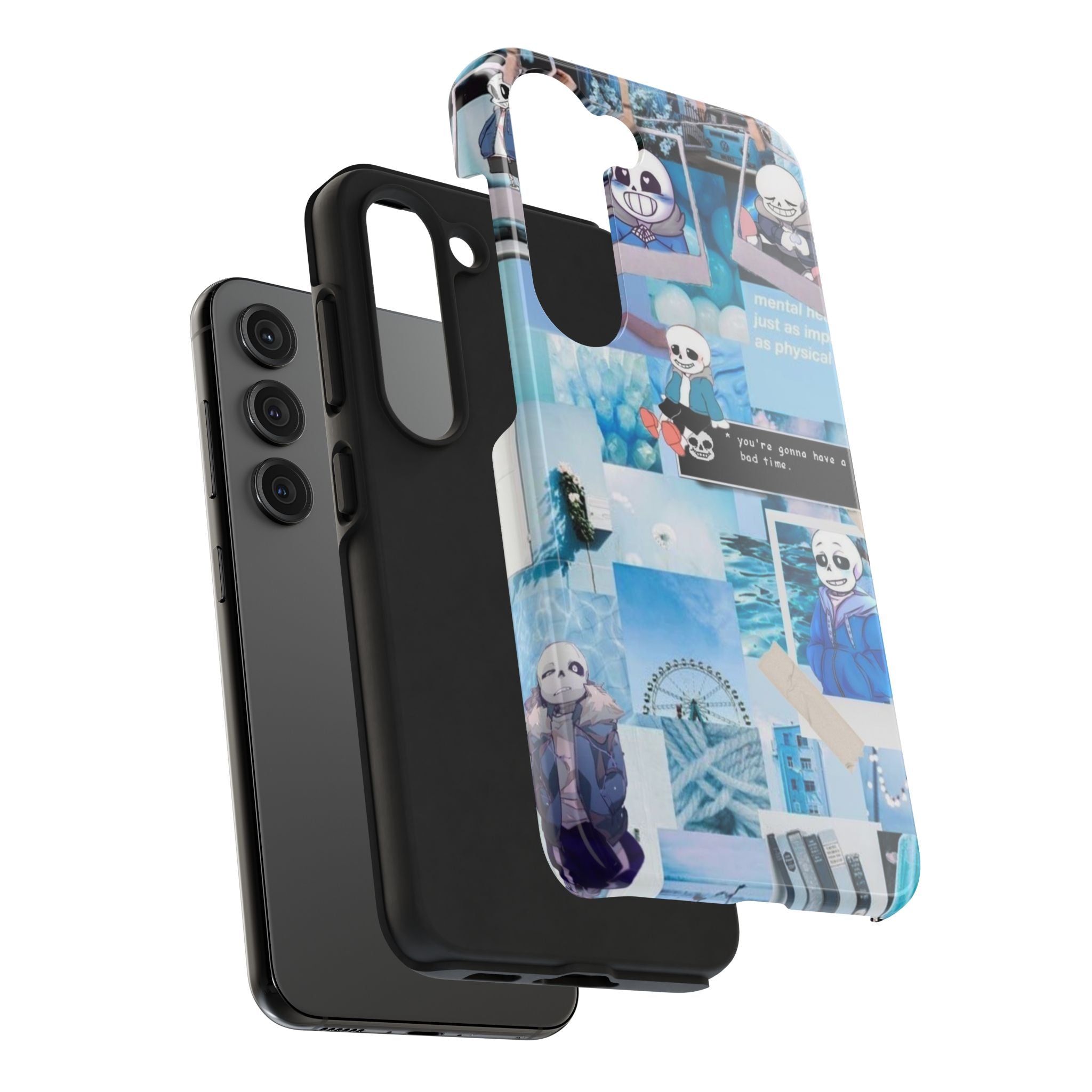 Undertale Sans Character Collage Tough Phone Case | Blue Aesthetic, Undertale-inspired