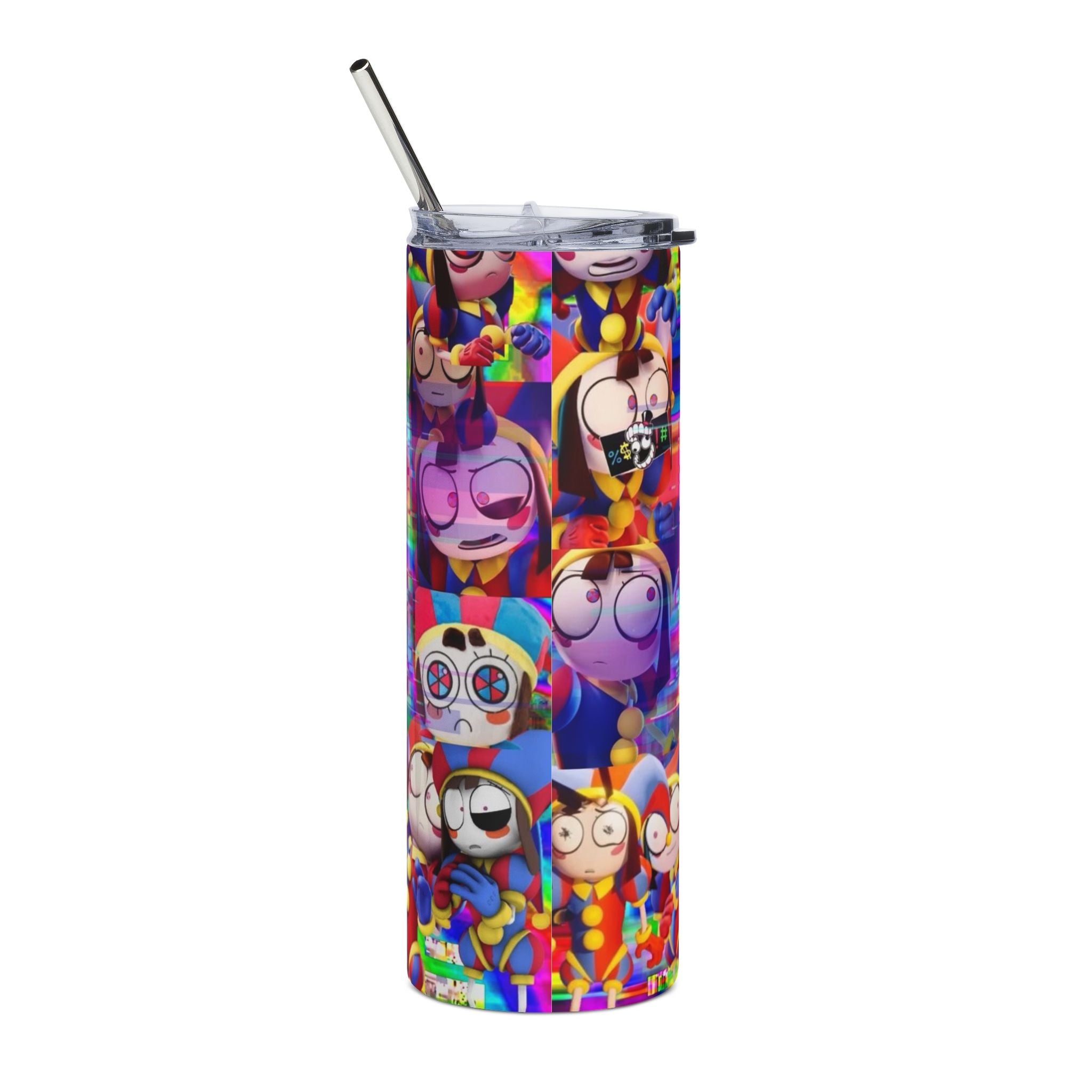 The Amazing Digital Circus Pomni Psychedelic Cartoon Characters Stainless Steel Tumbler | 20oz