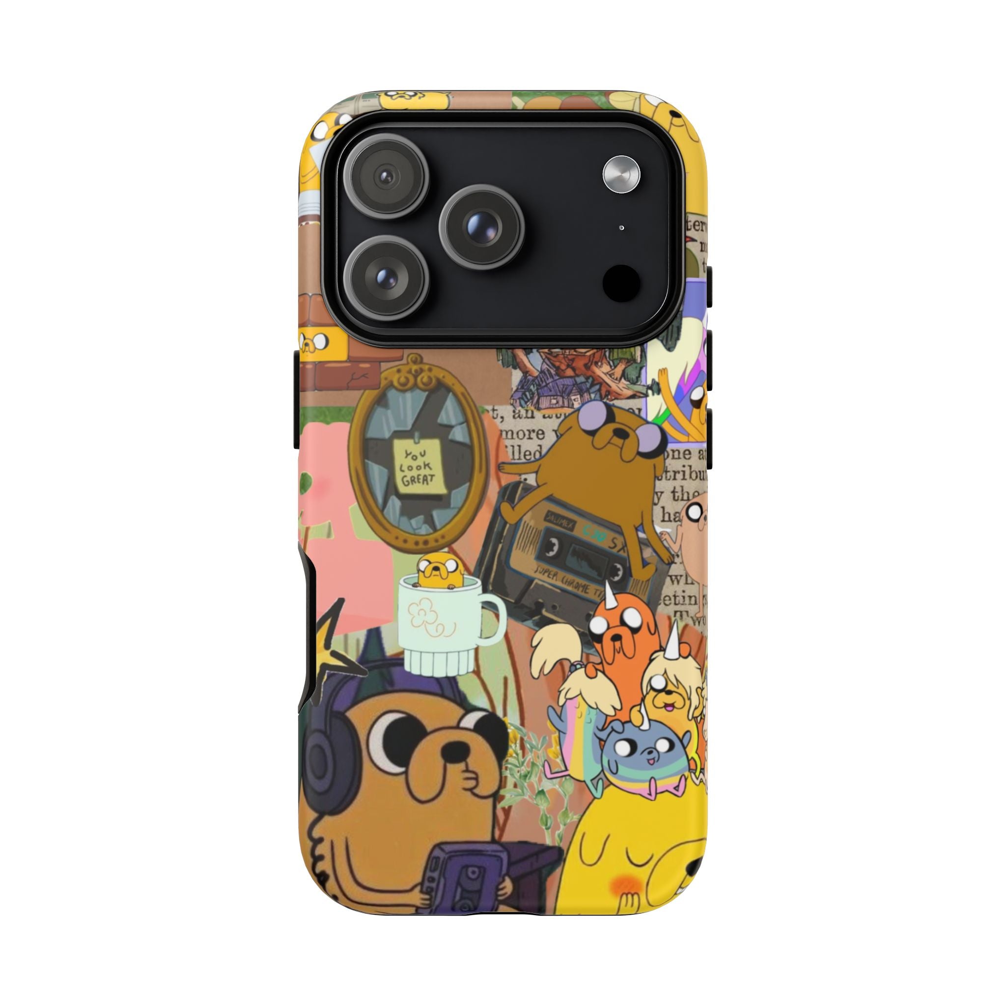 Adventure Time Jake the Dog Cartoon Collage Phone Case | Adventure Dog Character Pattern