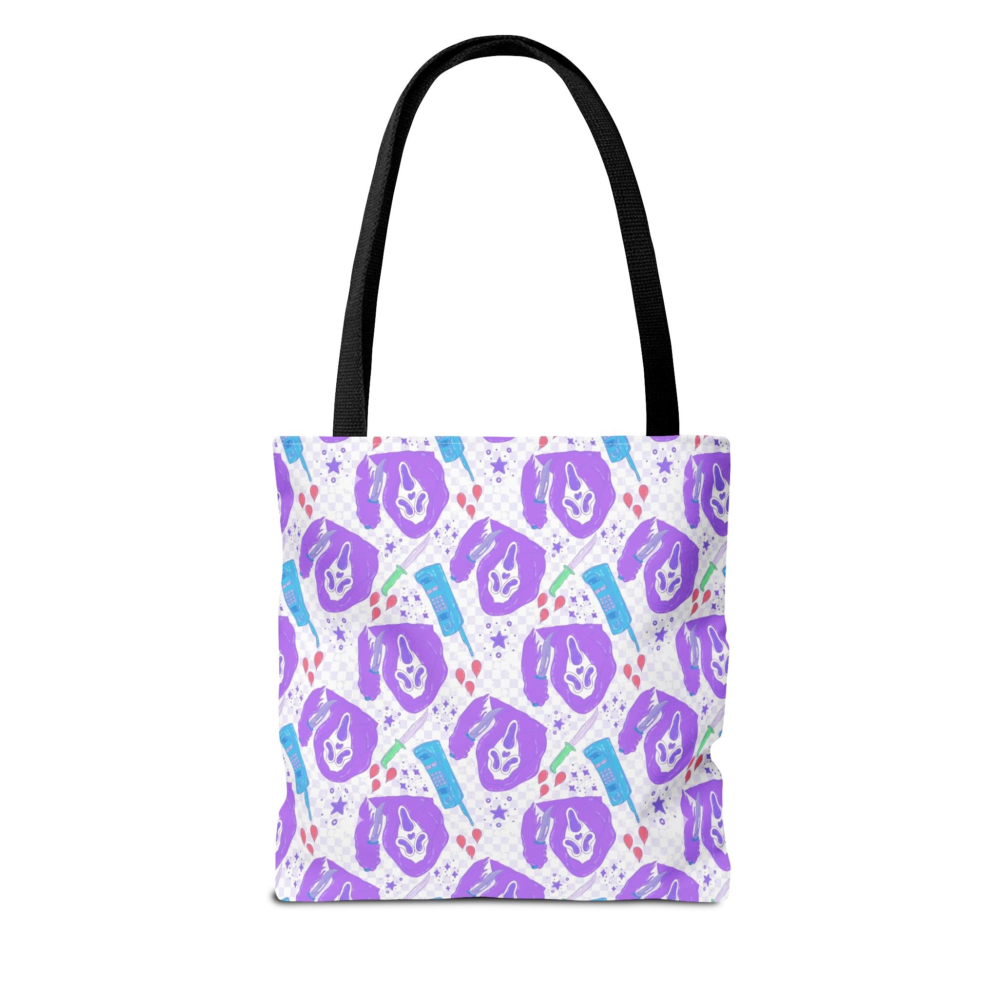 Purple Ghostface Pattern Tote Bag | Pastel Goth AOP