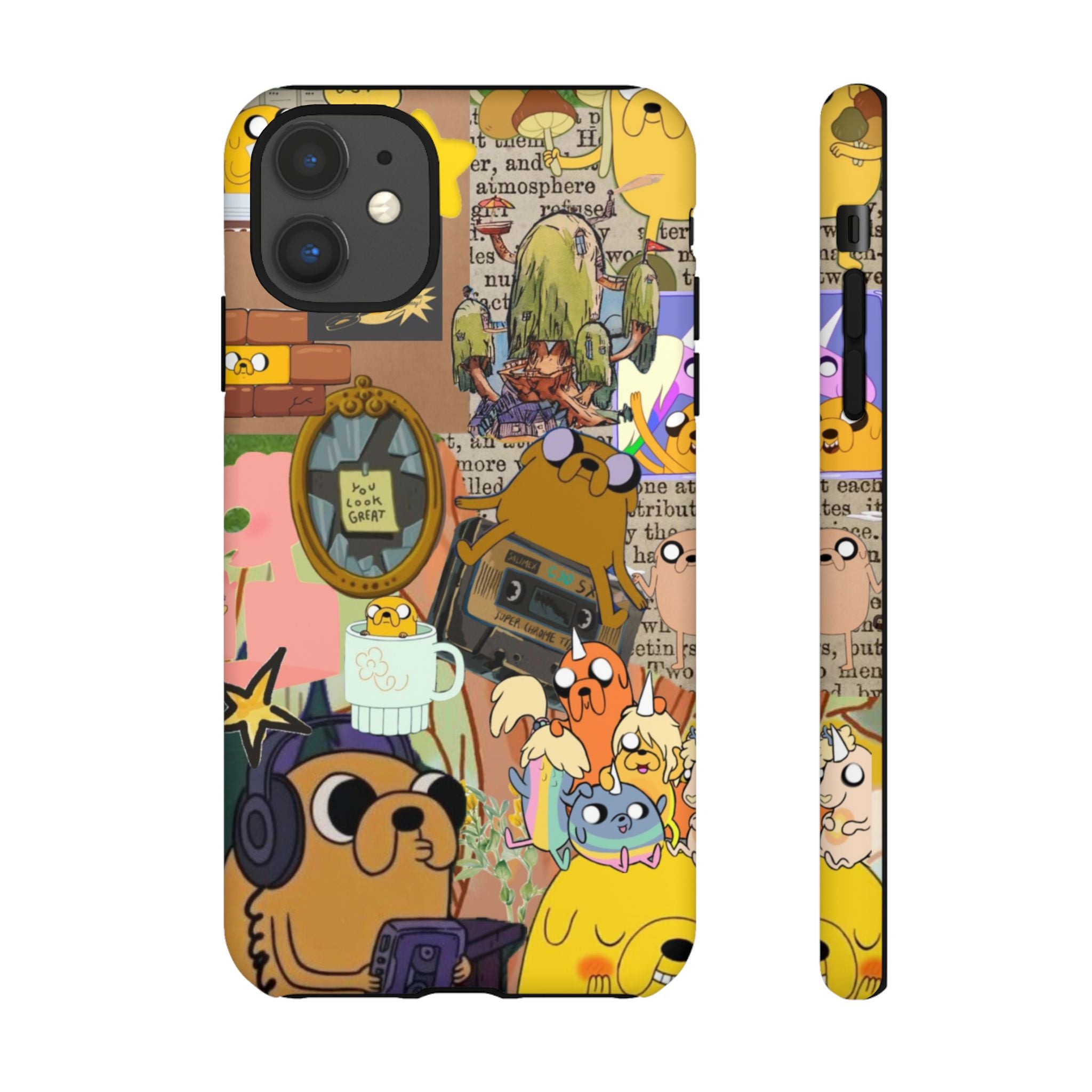 Adventure Time Jake the Dog Cartoon Collage Phone Case | Adventure Dog Character Pattern