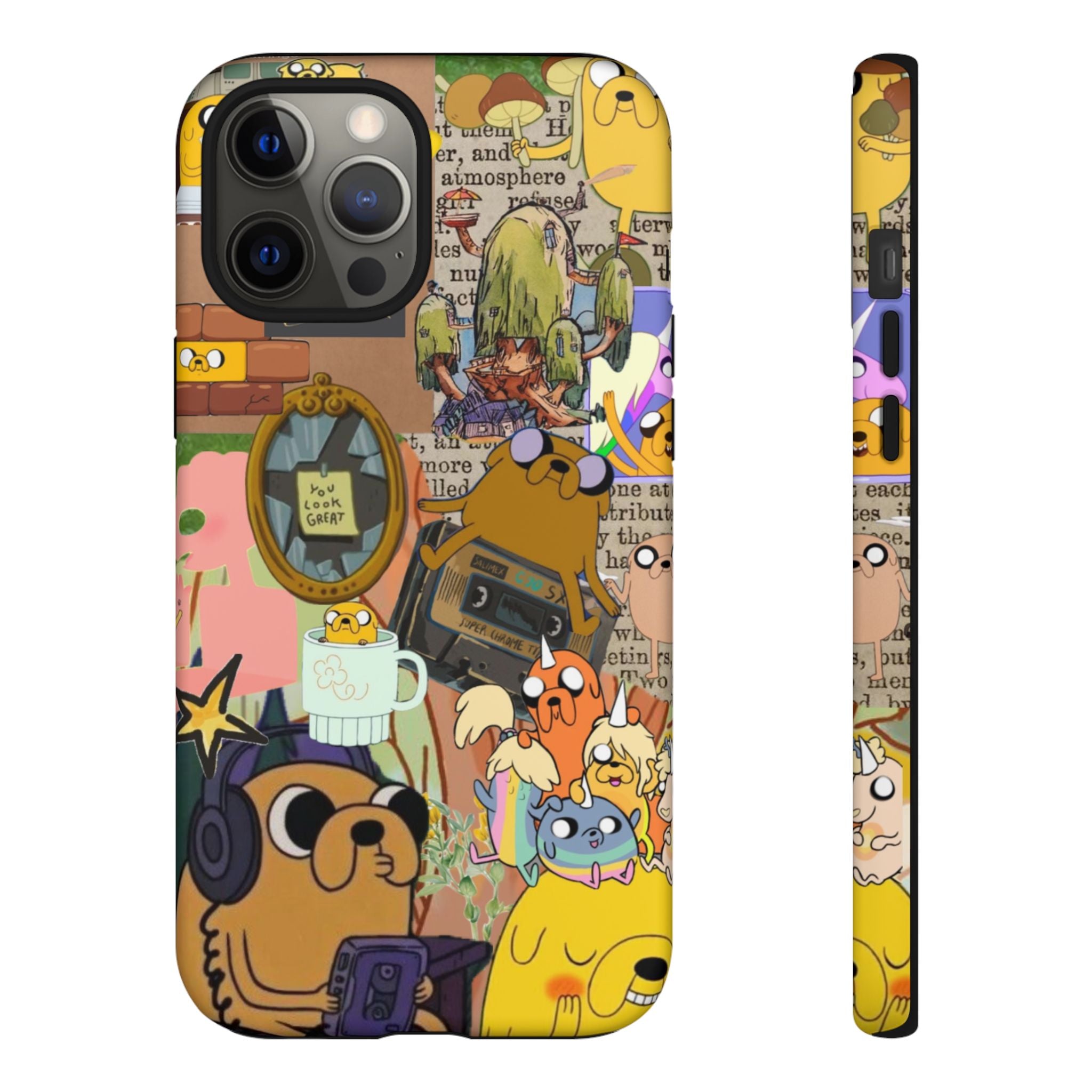 Adventure Time Jake the Dog Cartoon Collage Phone Case | Adventure Dog Character Pattern