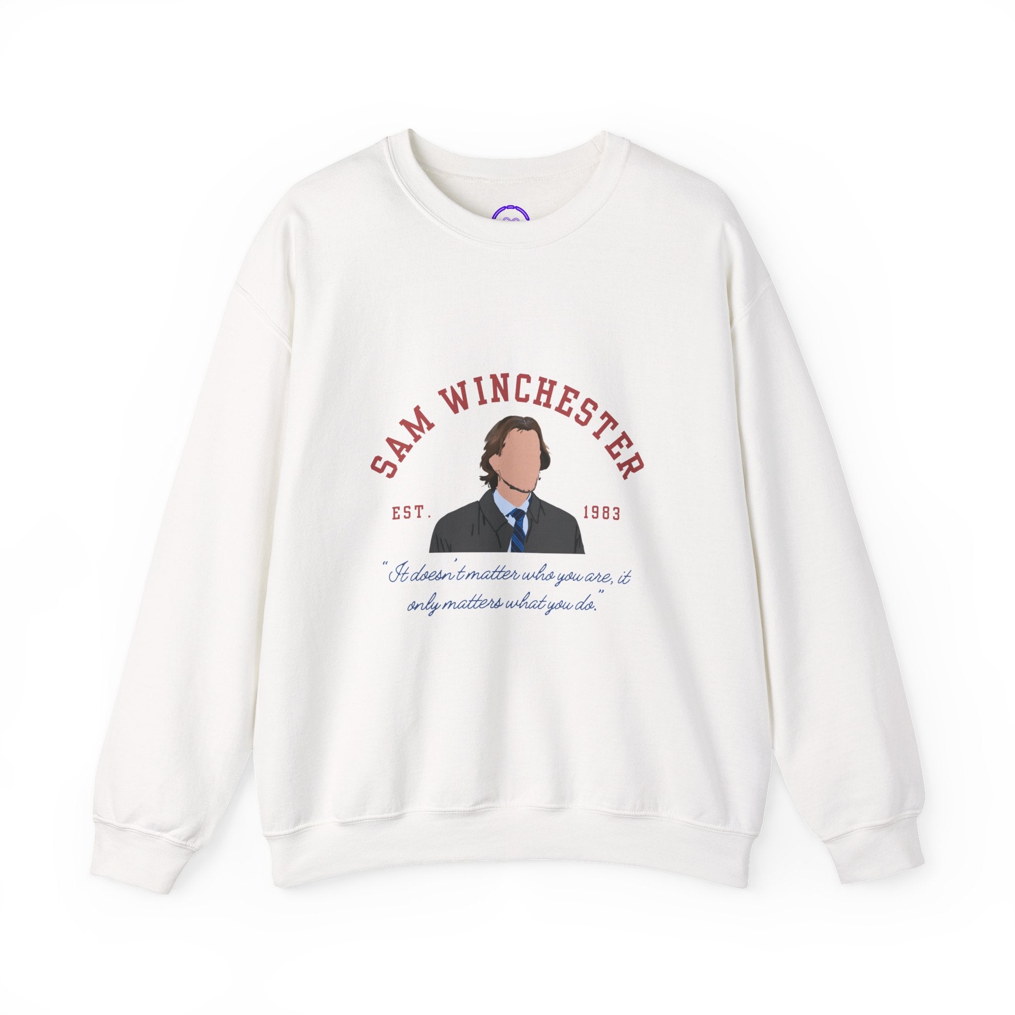 Sam Winchester Supernatural Illustration Crewneck Sweatshirt | TV Character Portrait