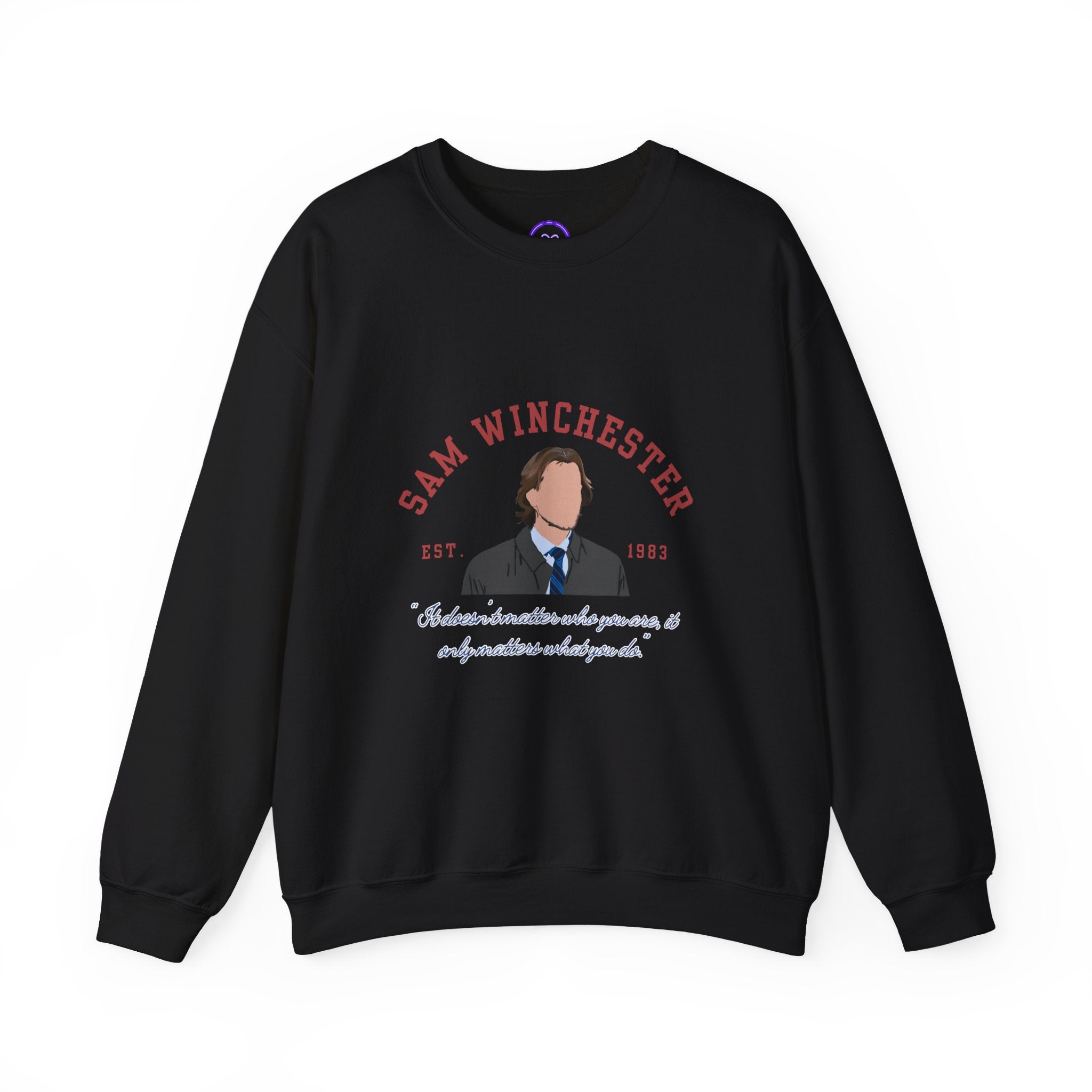 Sam Winchester Supernatural Illustration Crewneck Sweatshirt | TV Character Portrait