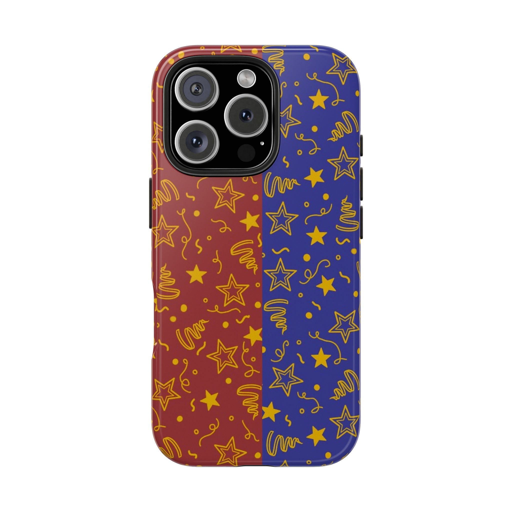 FNAF 5NAF Five Nights at Freddys Sun and Moon Security Breach Gold Star Confetti Pattern Phone Case | Tough Phone Case