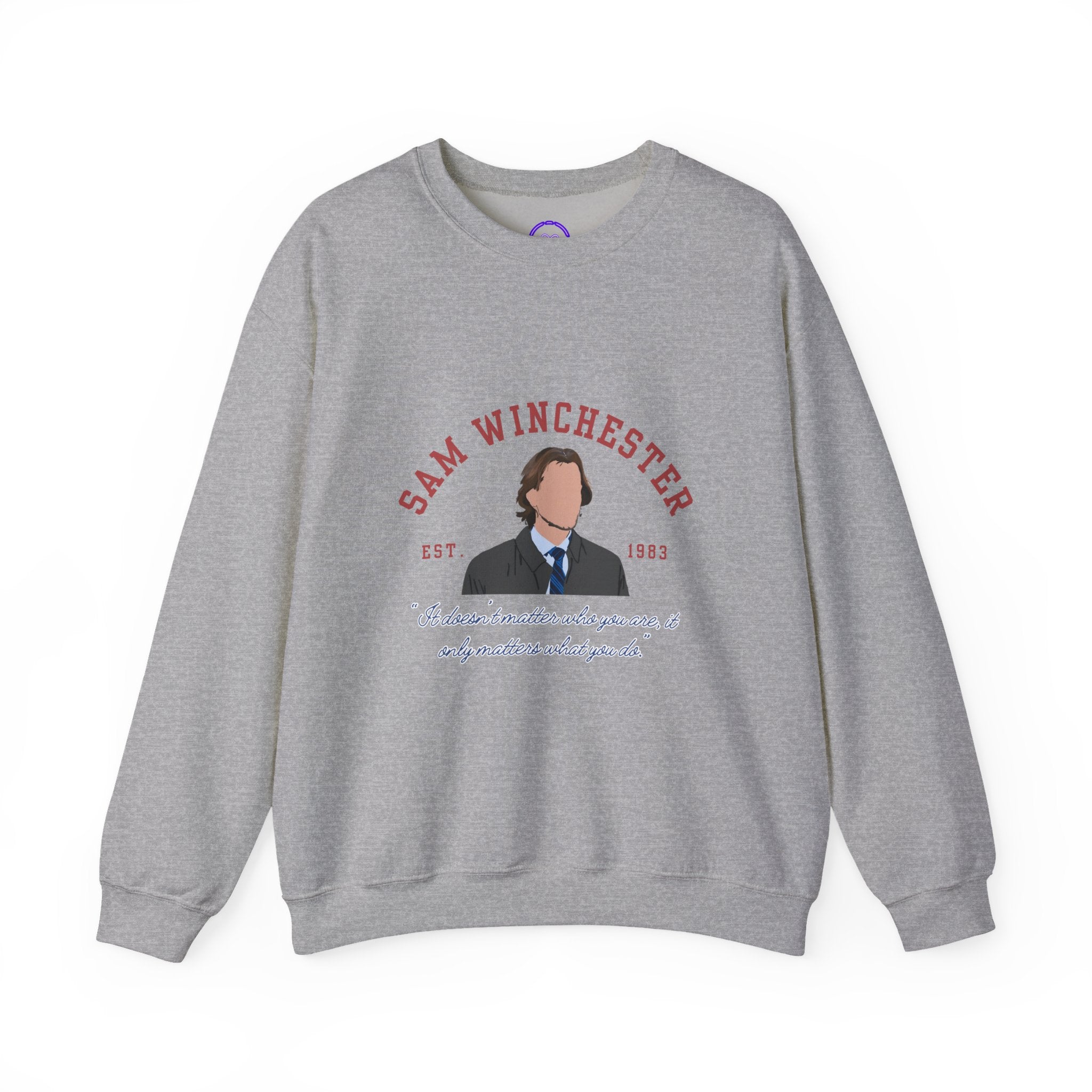 Sam Winchester Supernatural Illustration Crewneck Sweatshirt | TV Character Portrait