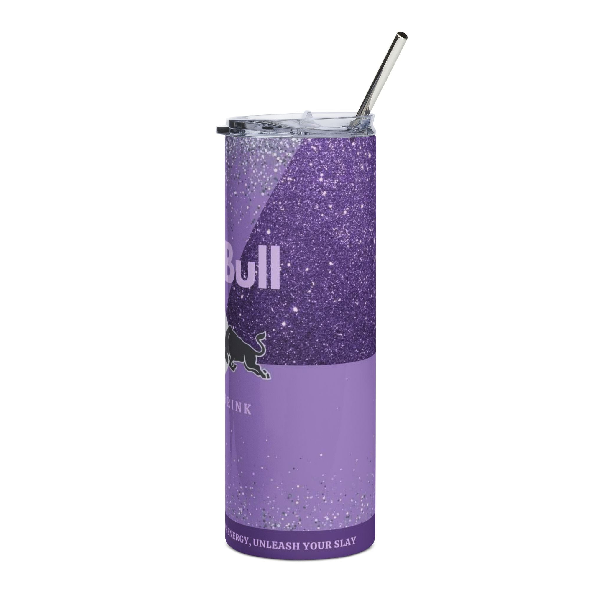 Purple Sparkle Red Bull Logo Tumbler | Stainless Steel 20oz