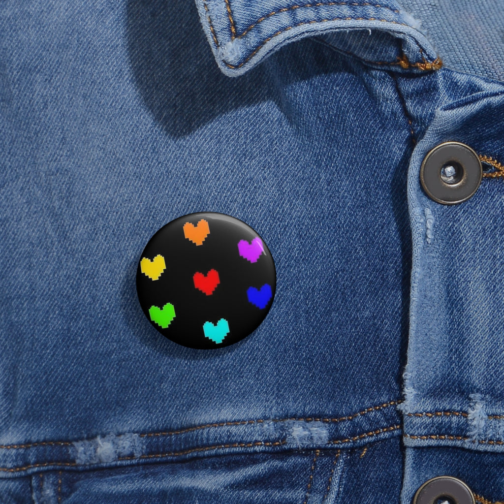 Undertale Hearts Pixel Rainbow Hearts Buttons | Pin Buttons