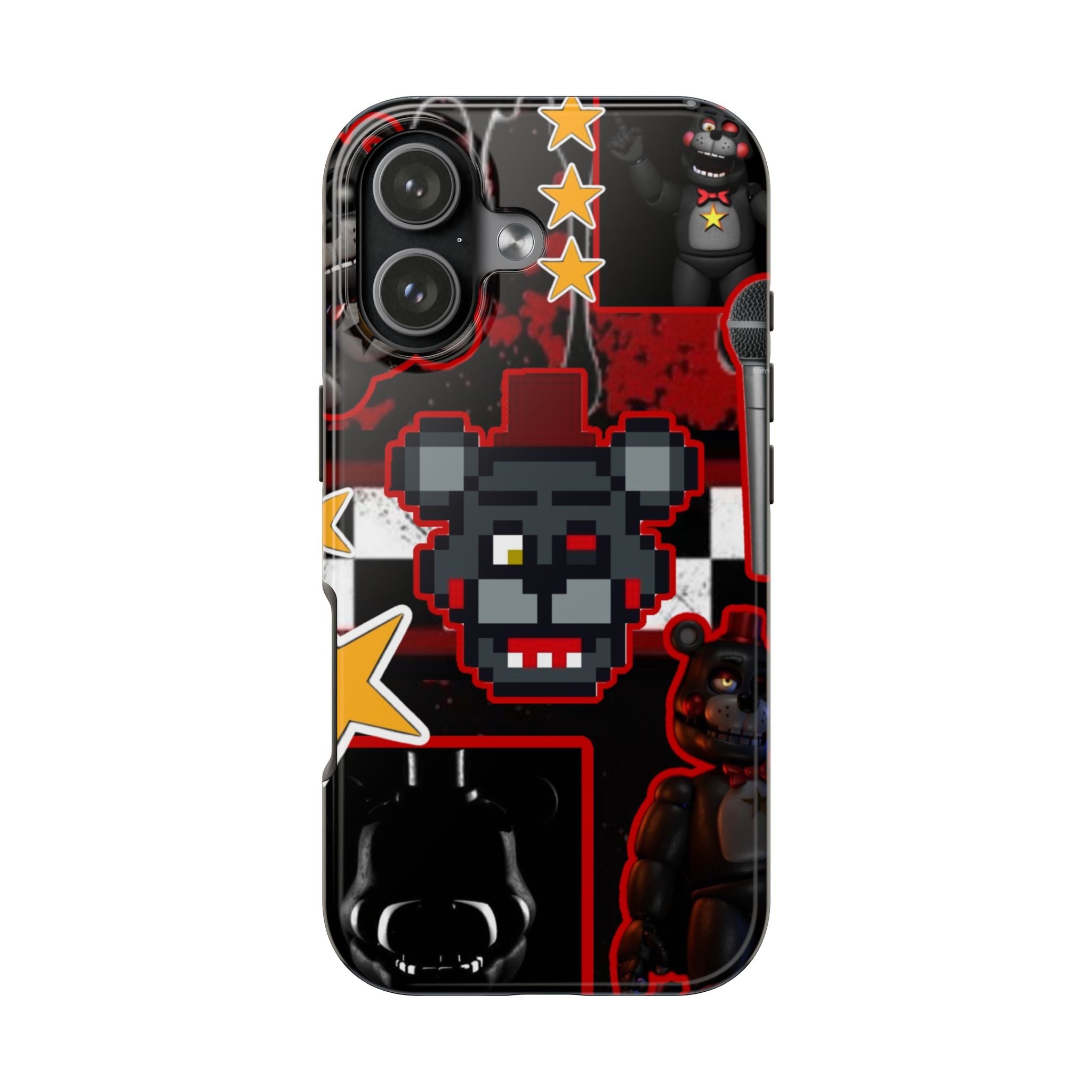 FNAF 5NAF Five Nights at Freddys Lefty Pixel Horror Animatronic Phone Case | Five Nights at Freddys style, dark arcade stars