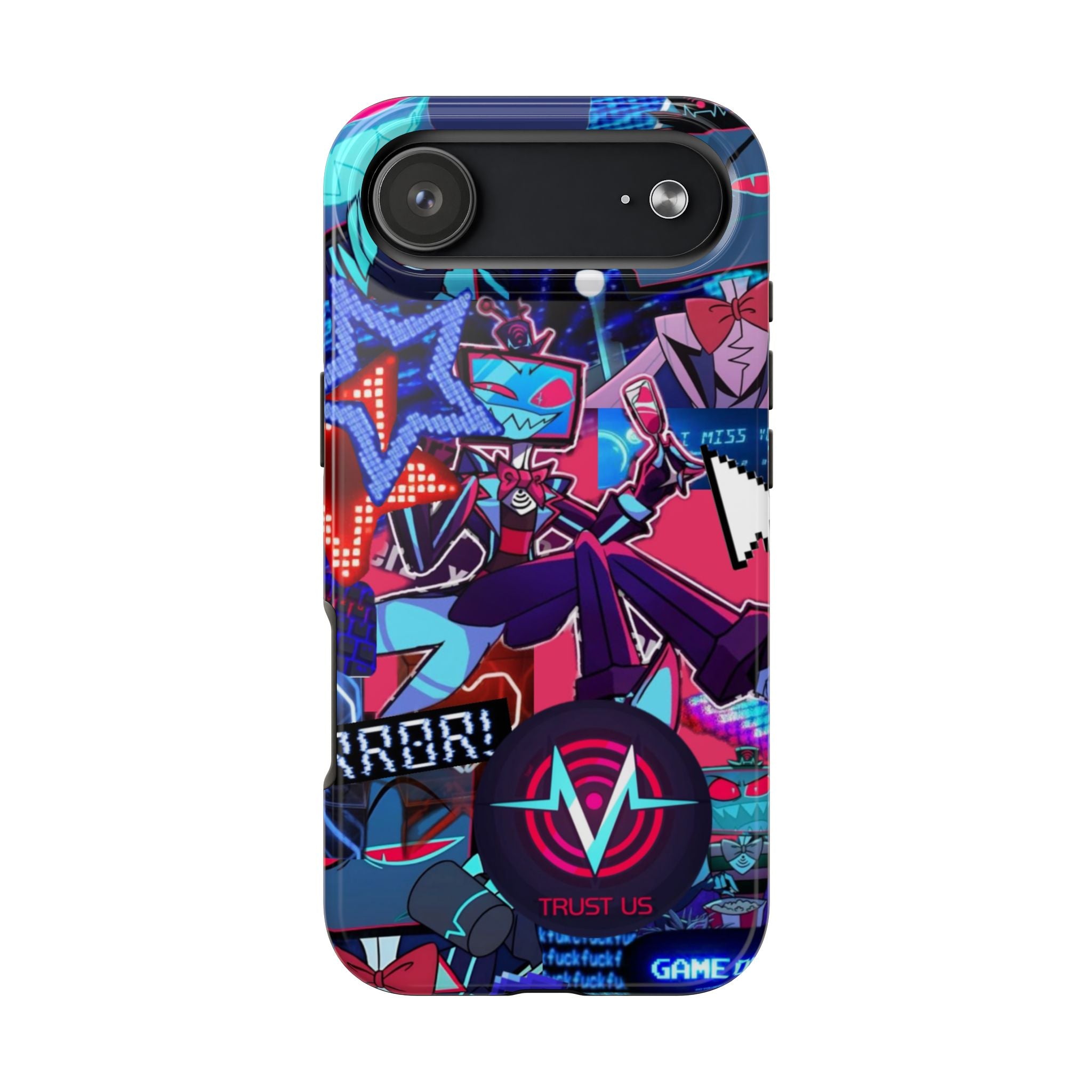 Hazbin Hotel Vox Cyberpunk Glitch Characters Phone Case | Tough Phone Cases