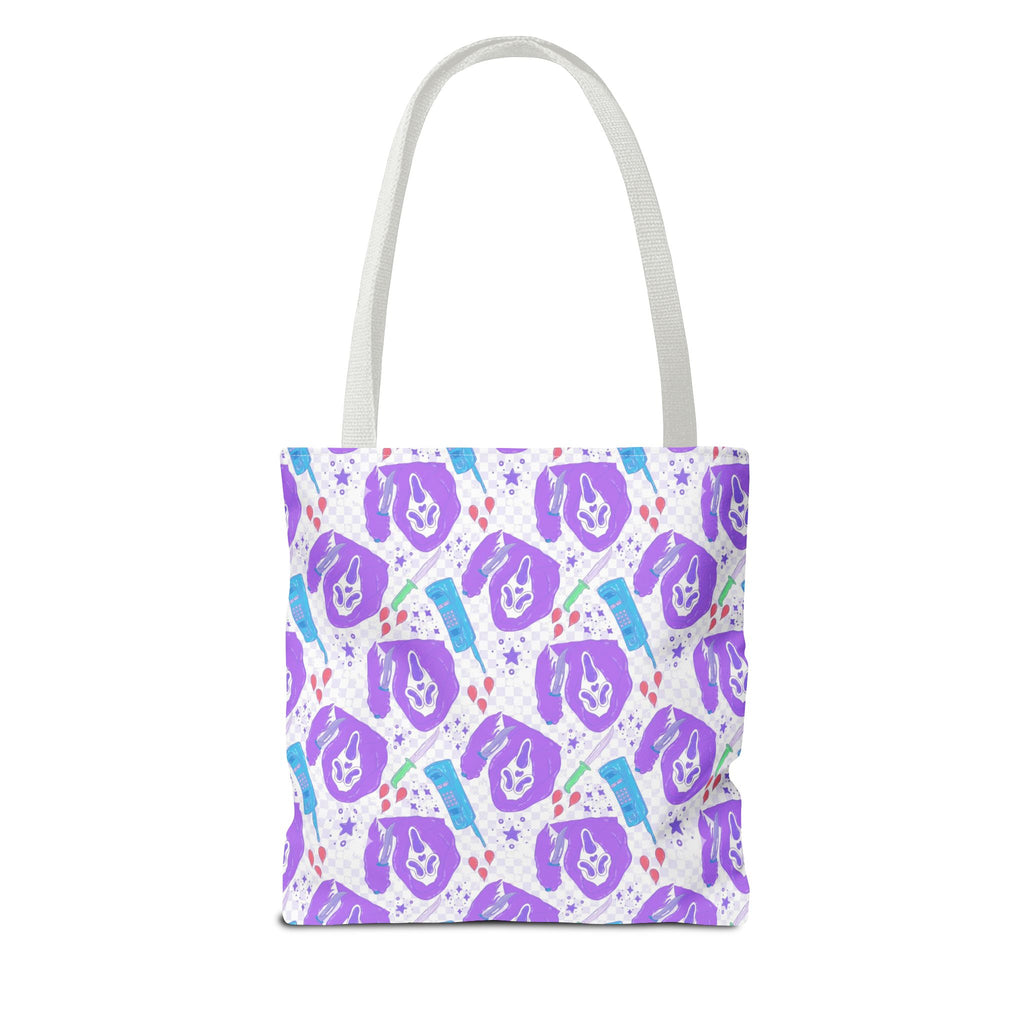 Purple Ghostface Pattern Tote Bag | Pastel Goth AOP