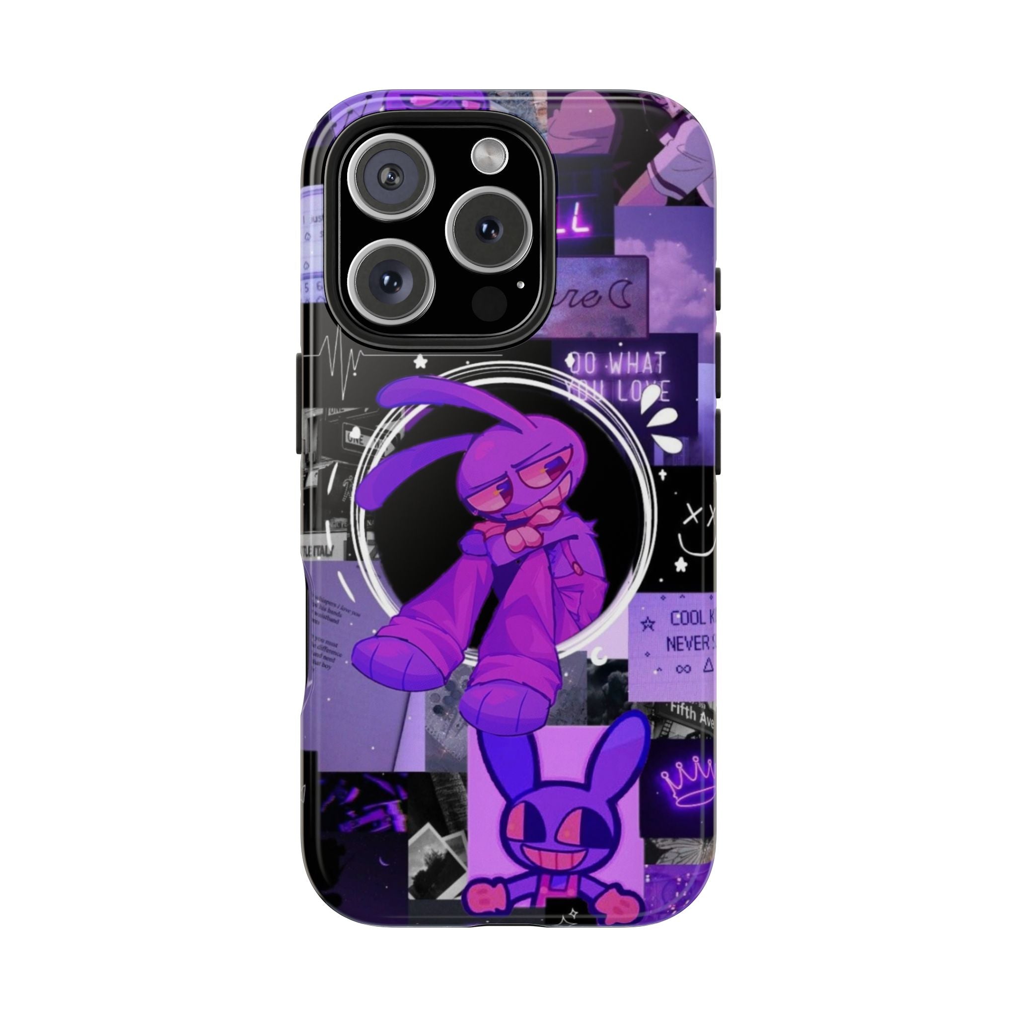 The Amazing Digital Circus Jax Purple Cartoon Bunny Collage Phone Case | Tough Phone Case