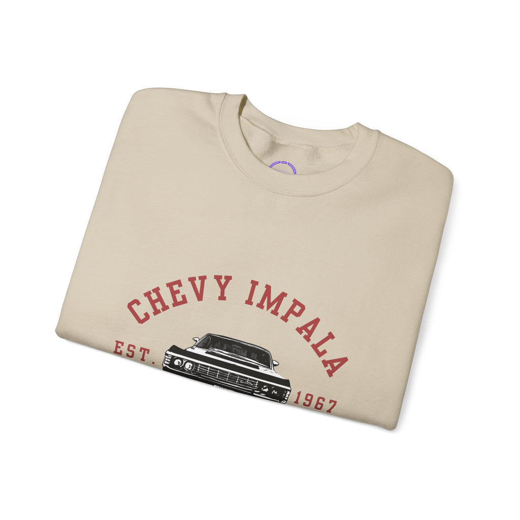 Supernatural Chevy Impala Varsity 1967 Crewneck Sweatshirt | Classic Car Vintage Style