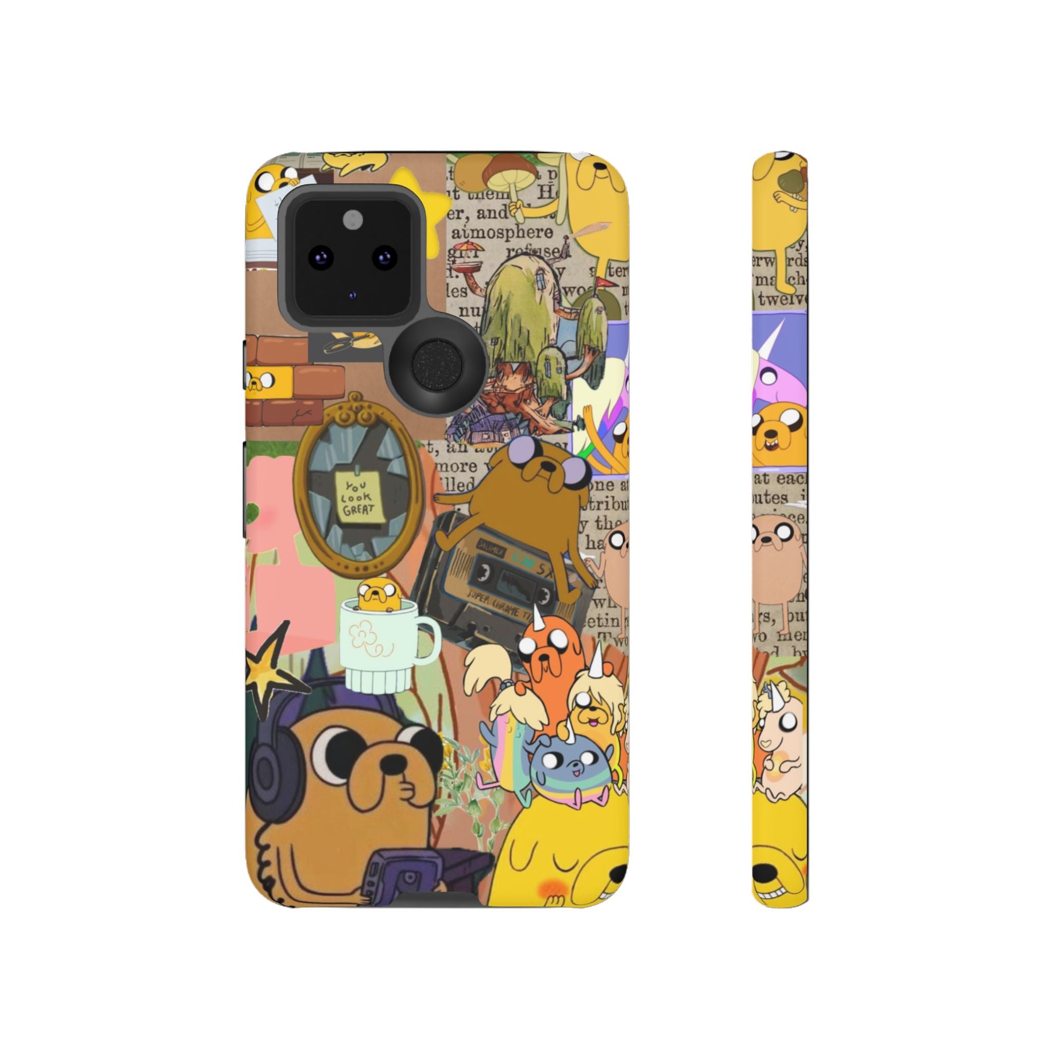 Adventure Time Jake the Dog Cartoon Collage Phone Case | Adventure Dog Character Pattern