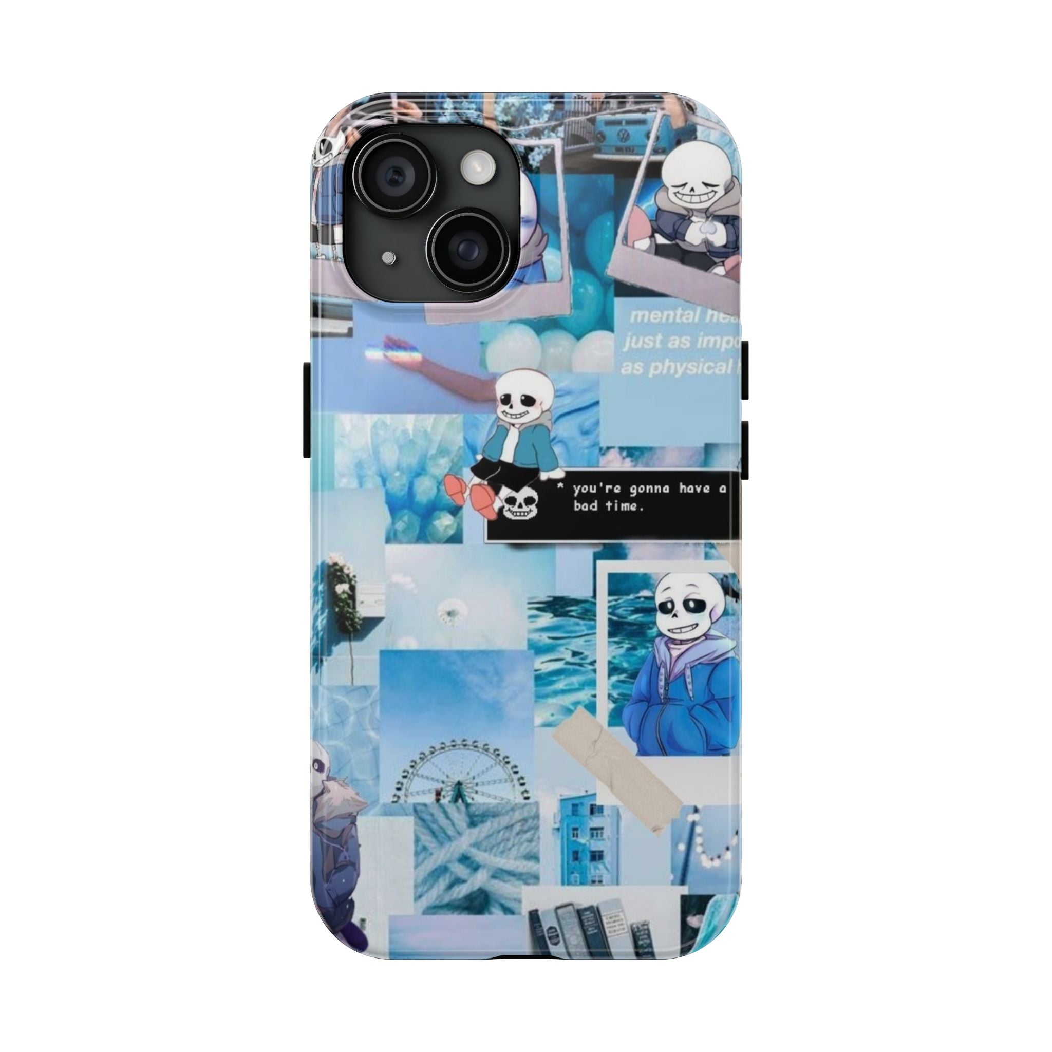 Undertale Sans Character Collage Tough Phone Case | Blue Aesthetic, Undertale-inspired