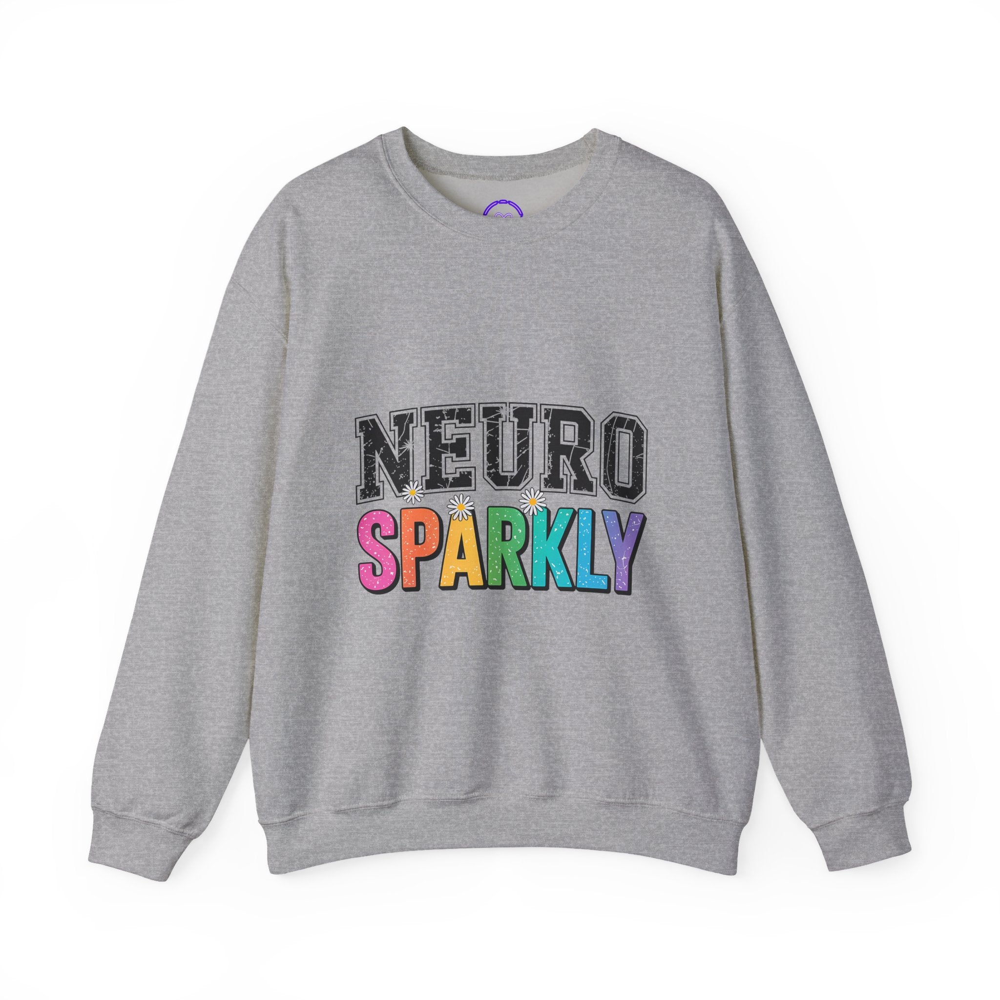Neuro Sparkly Sweatshirt | Rainbow Text Crewneck