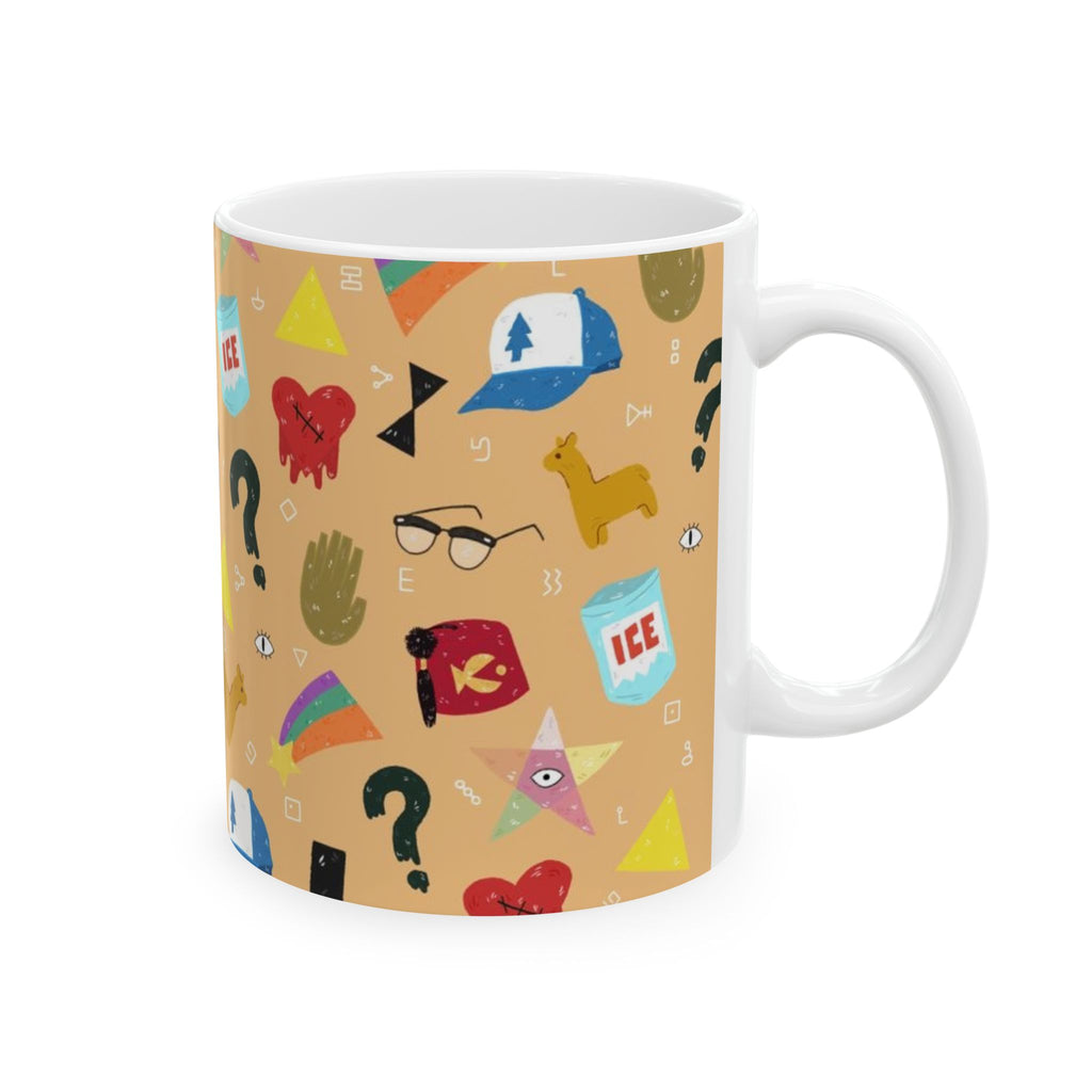 Gravity Falls Weird Aesthetic Icons mug | Patterned Ceramic Mug