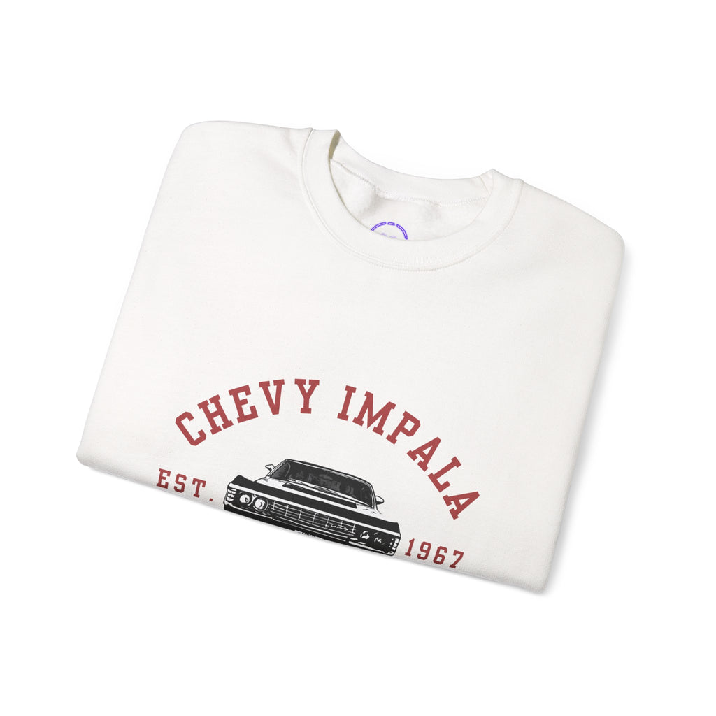 Supernatural Chevy Impala Varsity 1967 Crewneck Sweatshirt | Classic Car Vintage Style