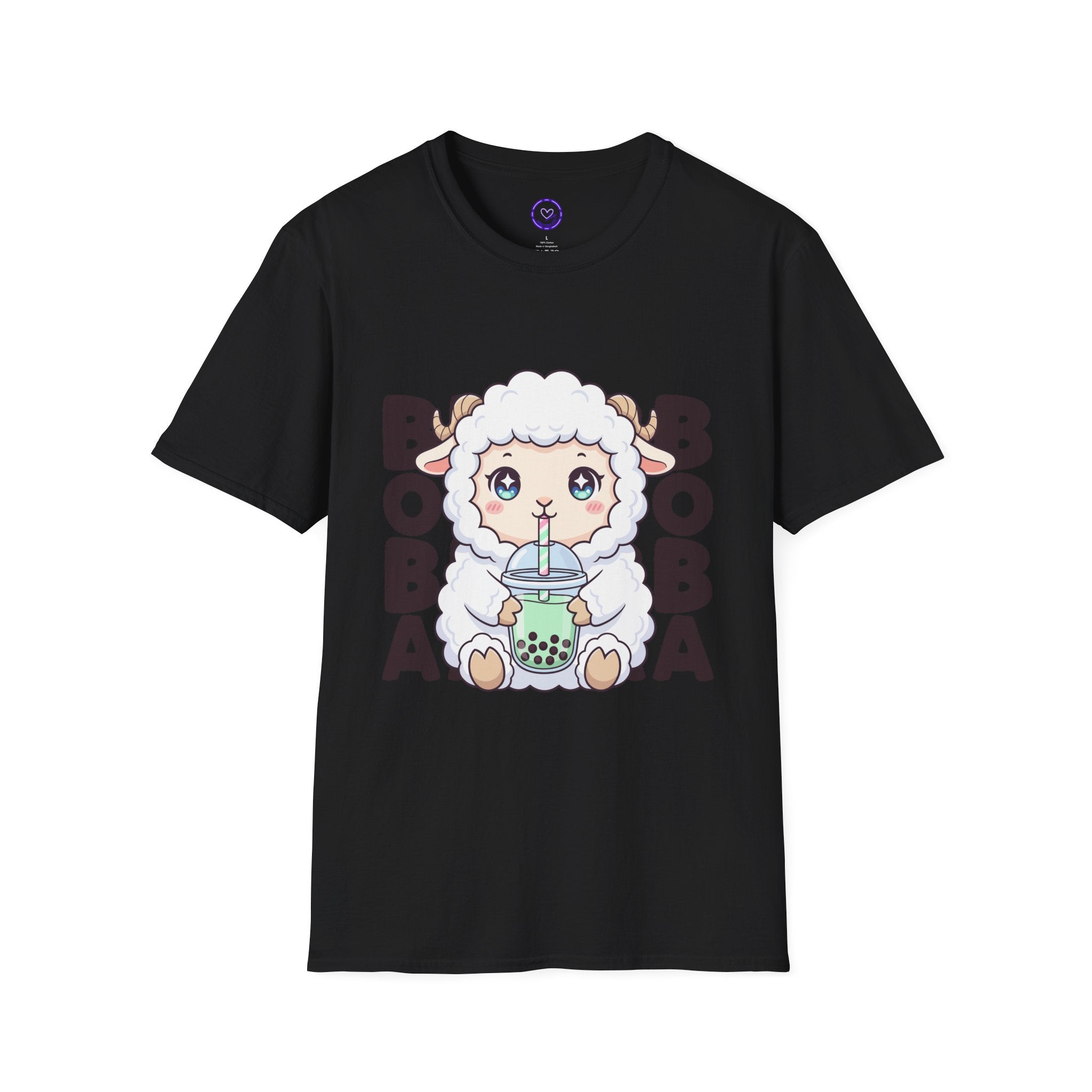 Cute Sheep with Boba T-Shirt | Kawaii Bubble Tea Lamb Design