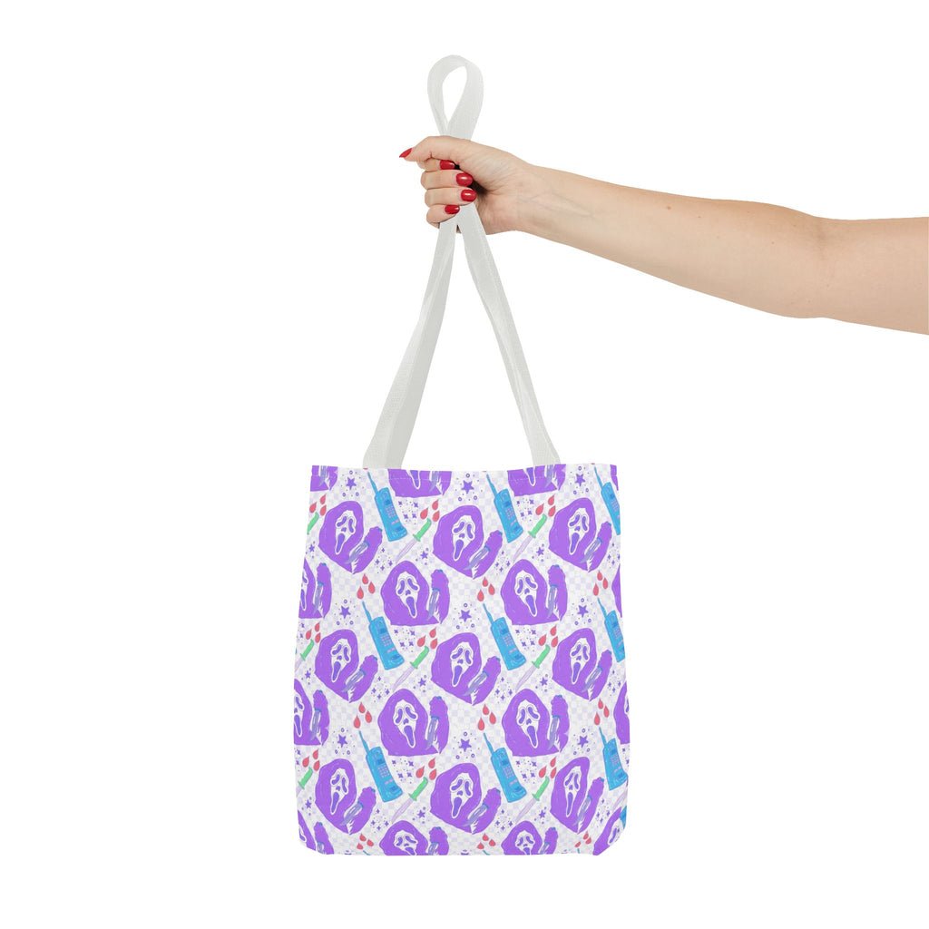 Purple Ghostface Pattern Tote Bag | Pastel Goth AOP