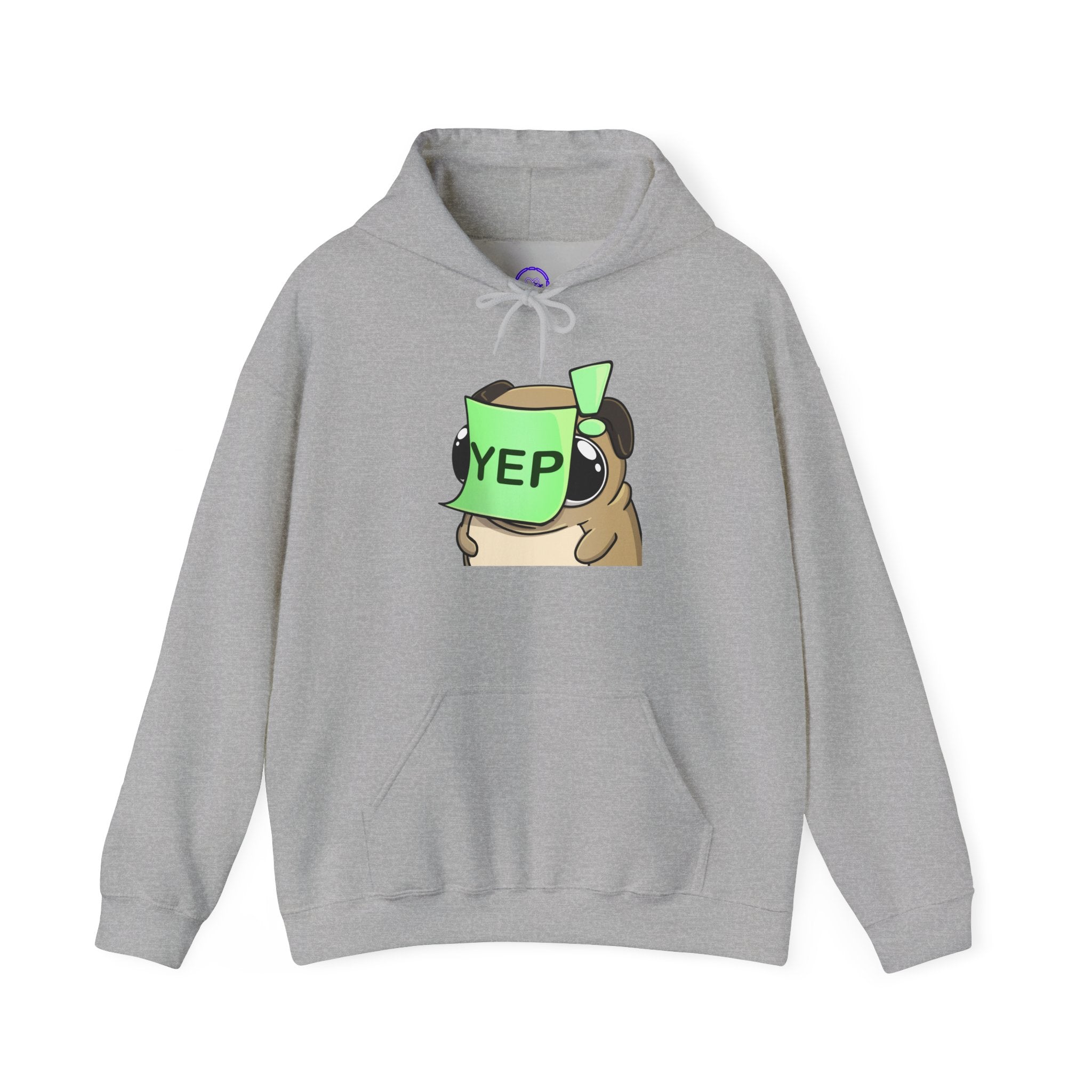 Pug Holding  YEP Mug Hoodie | Cute Dog Coffee Illustration