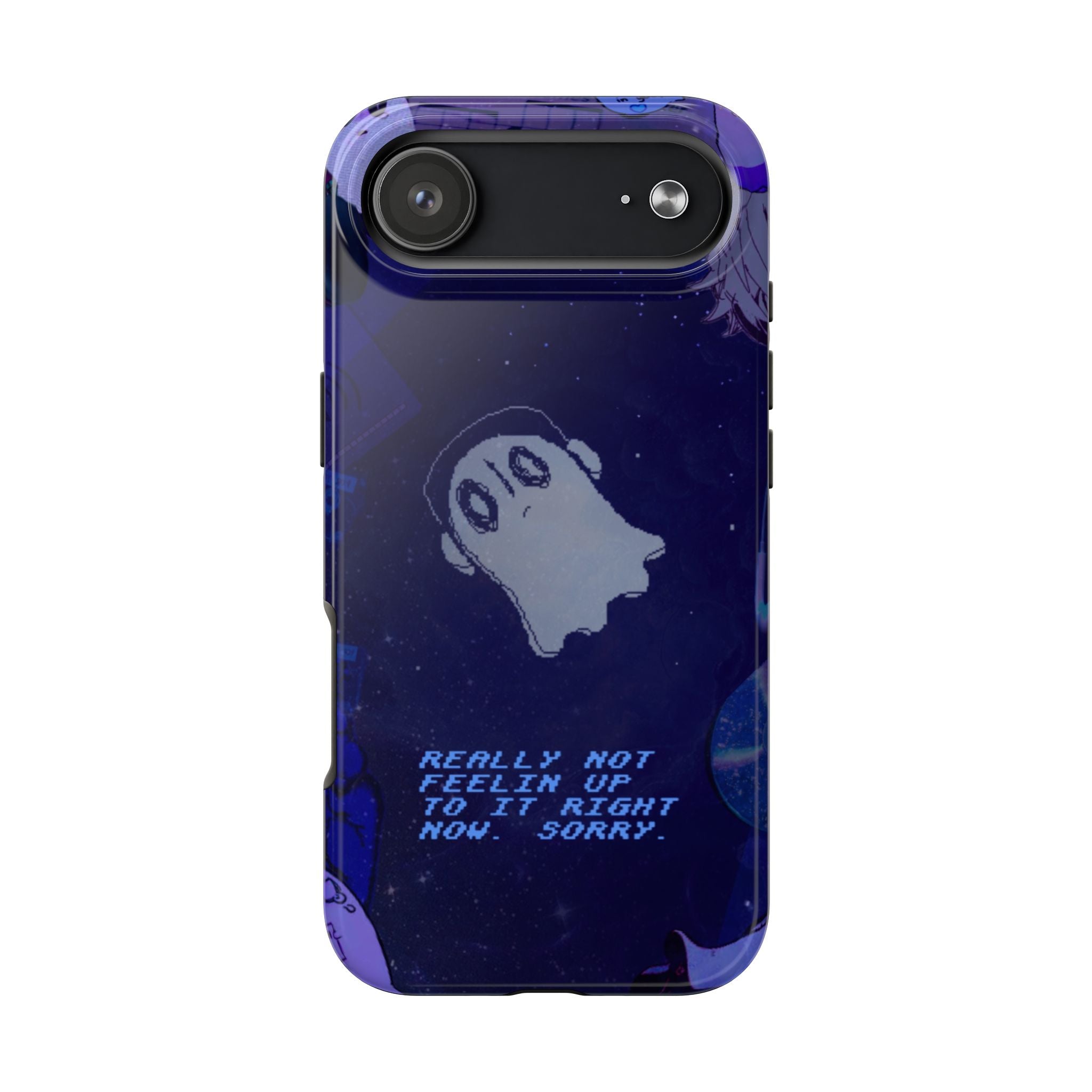 Undertale Napstablook Sad Ghost Phone Case | Blue Aesthetic, Vaporwave Quote, "Really Not Feelin' Up To It Right Now"