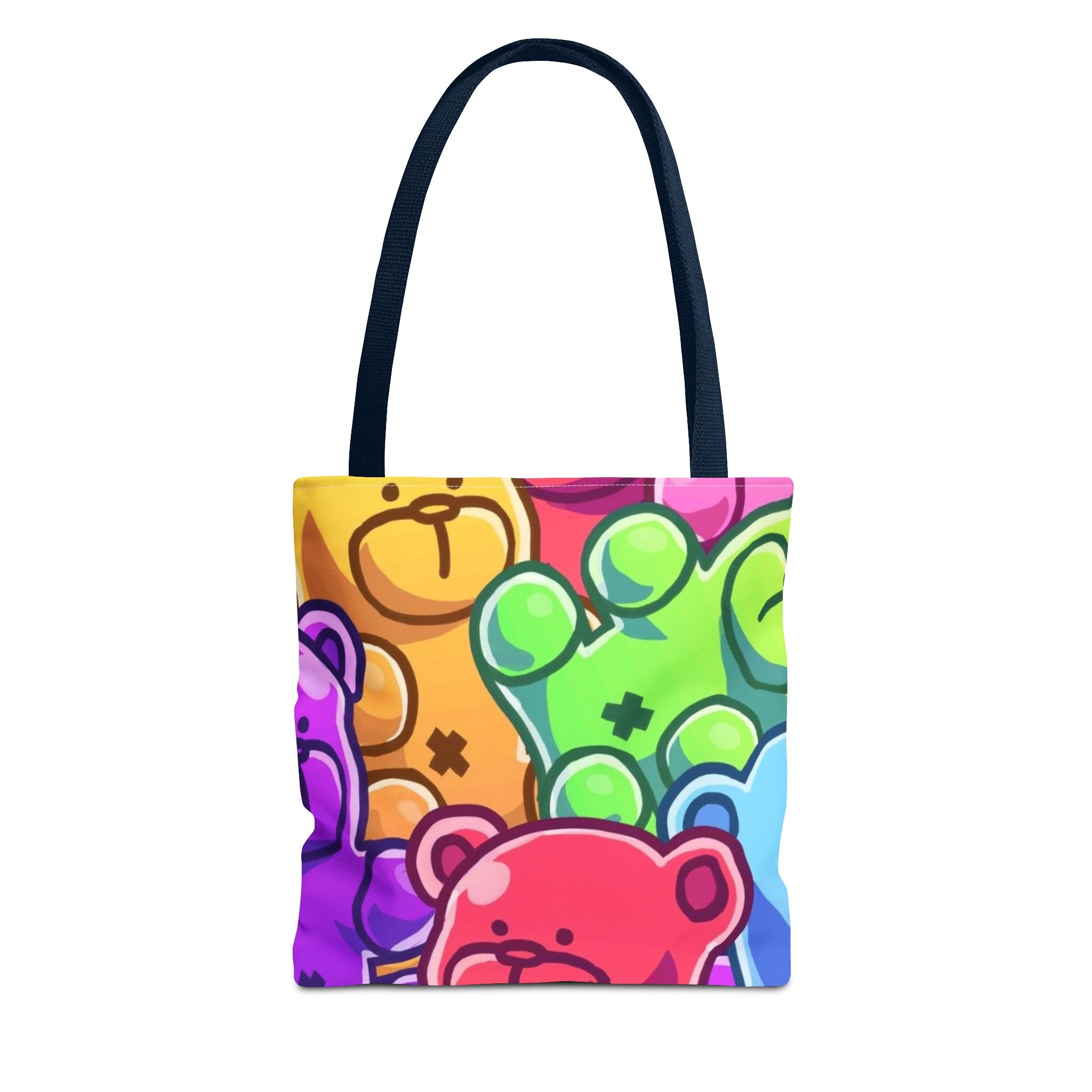 Rainbow Gummy Bears Tote Bag | Colorful Candy Pop All-Over Print
