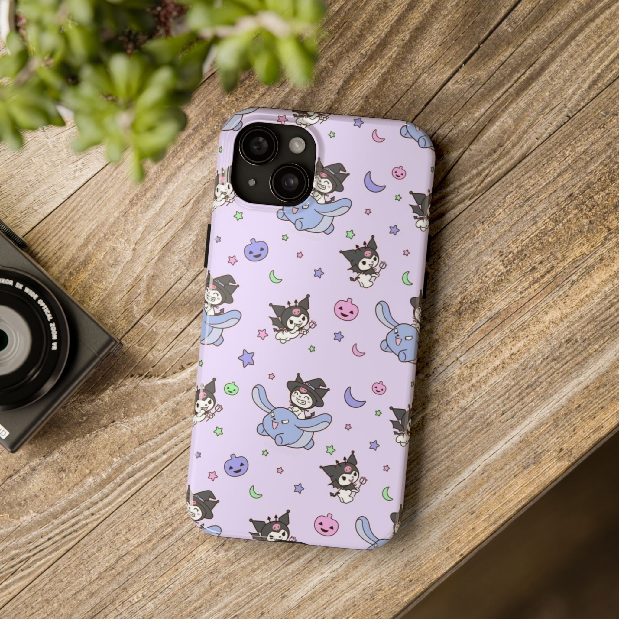 Kuromi Sanrio Kawaii Cat Witch Pattern phone case | Tough Phone Cases
