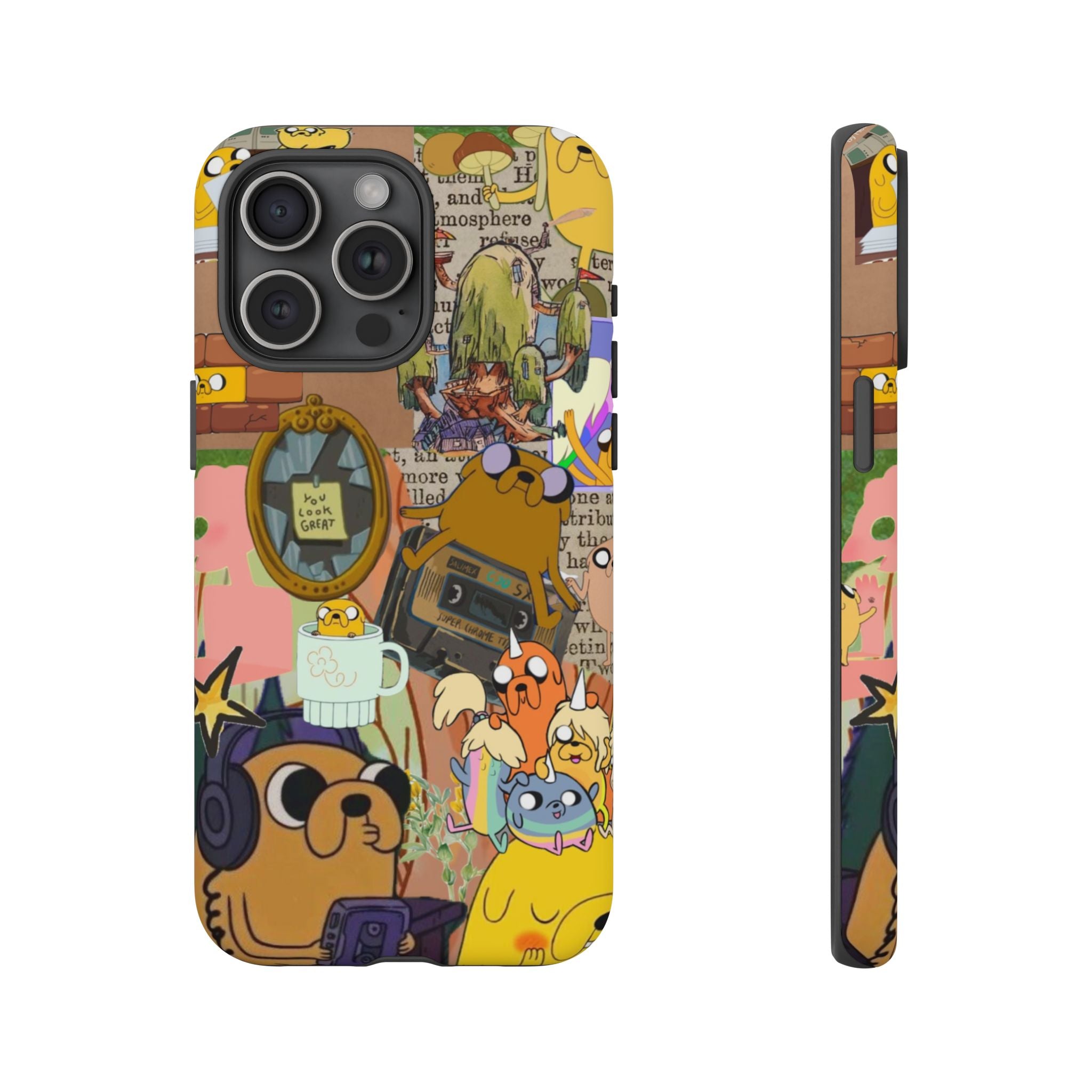 Adventure Time Jake the Dog Cartoon Collage Phone Case | Adventure Dog Character Pattern