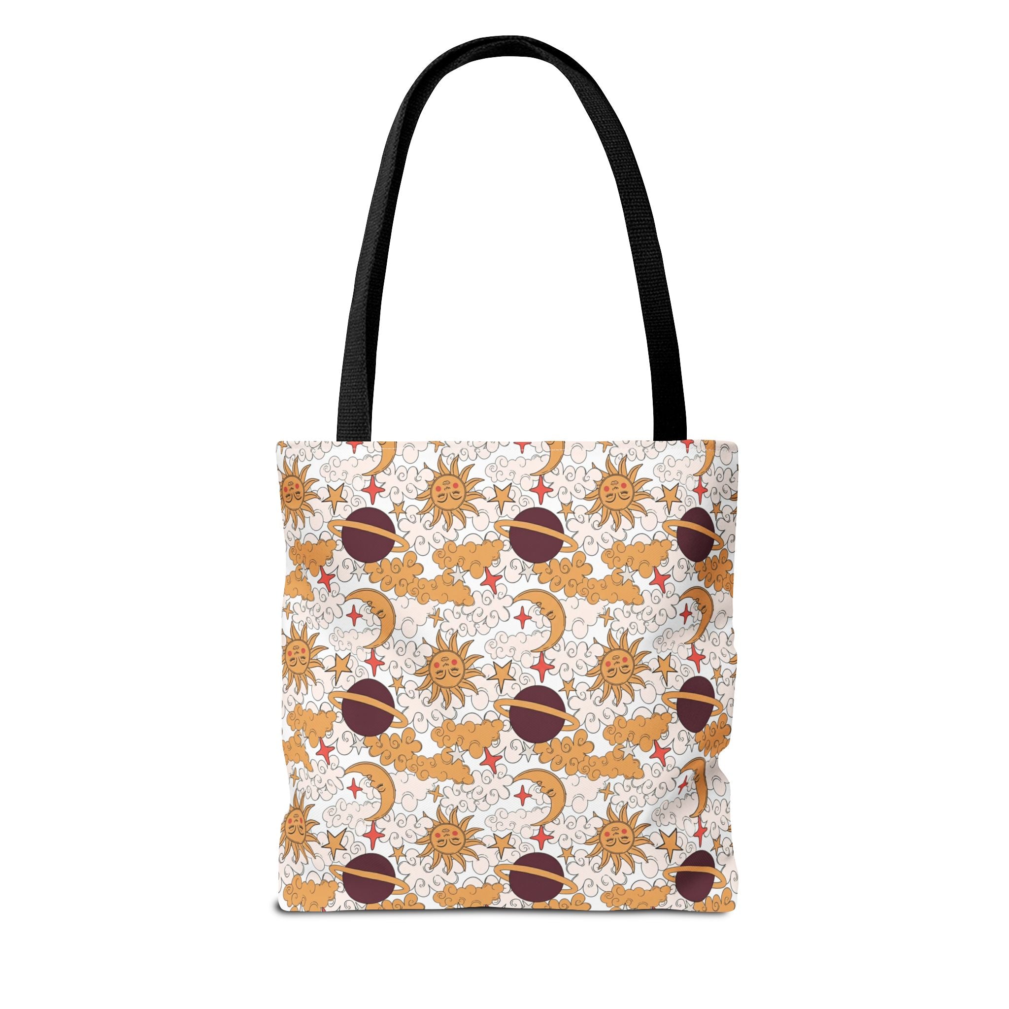 Celestial Sun Moon Pattern Tote Bag | Astrology Zodiac Starry Design