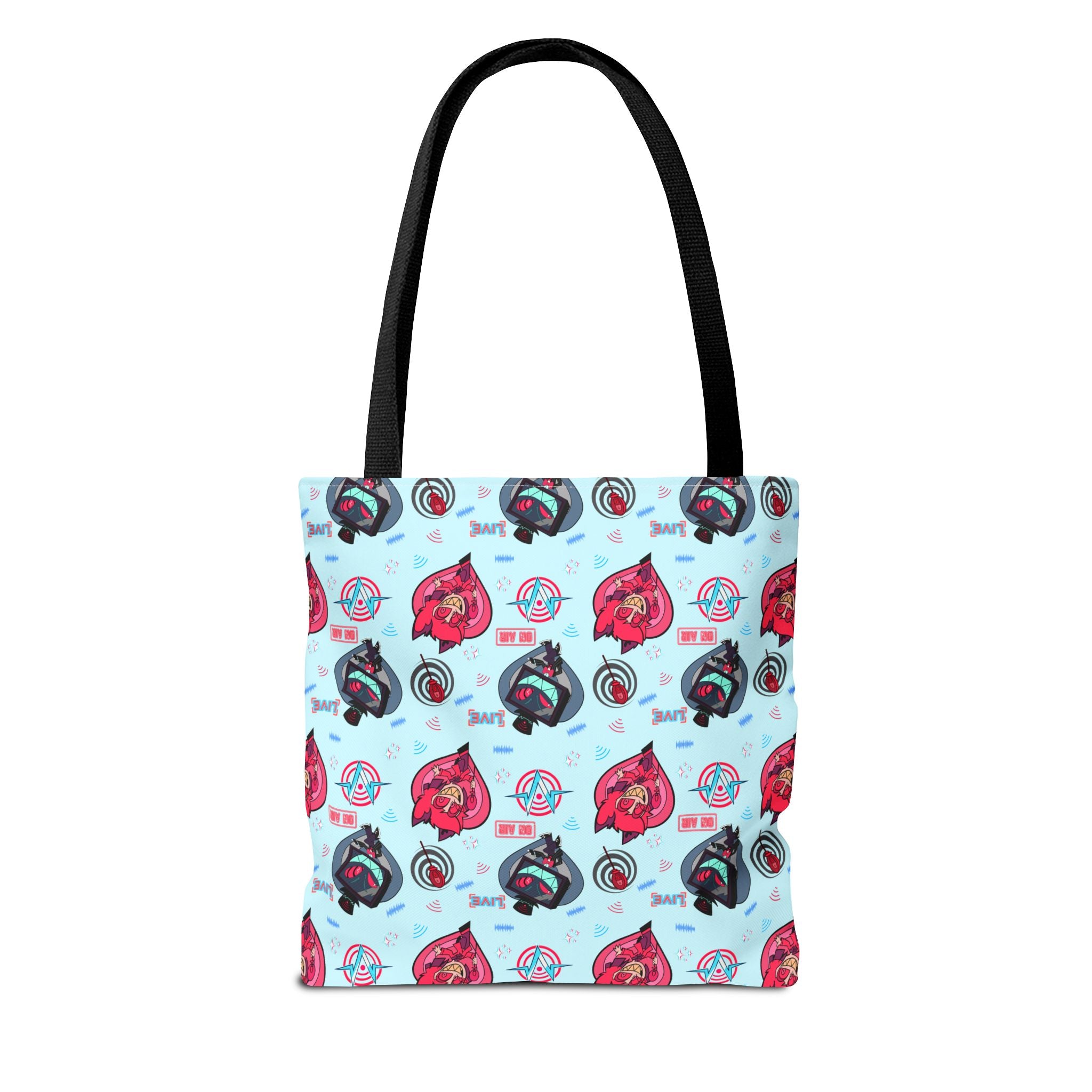 Hazbin Hotel Vox x Alastor Cute Cartoon Fox Pattern Tote Bag | Pastel Animal Face All-Over Print