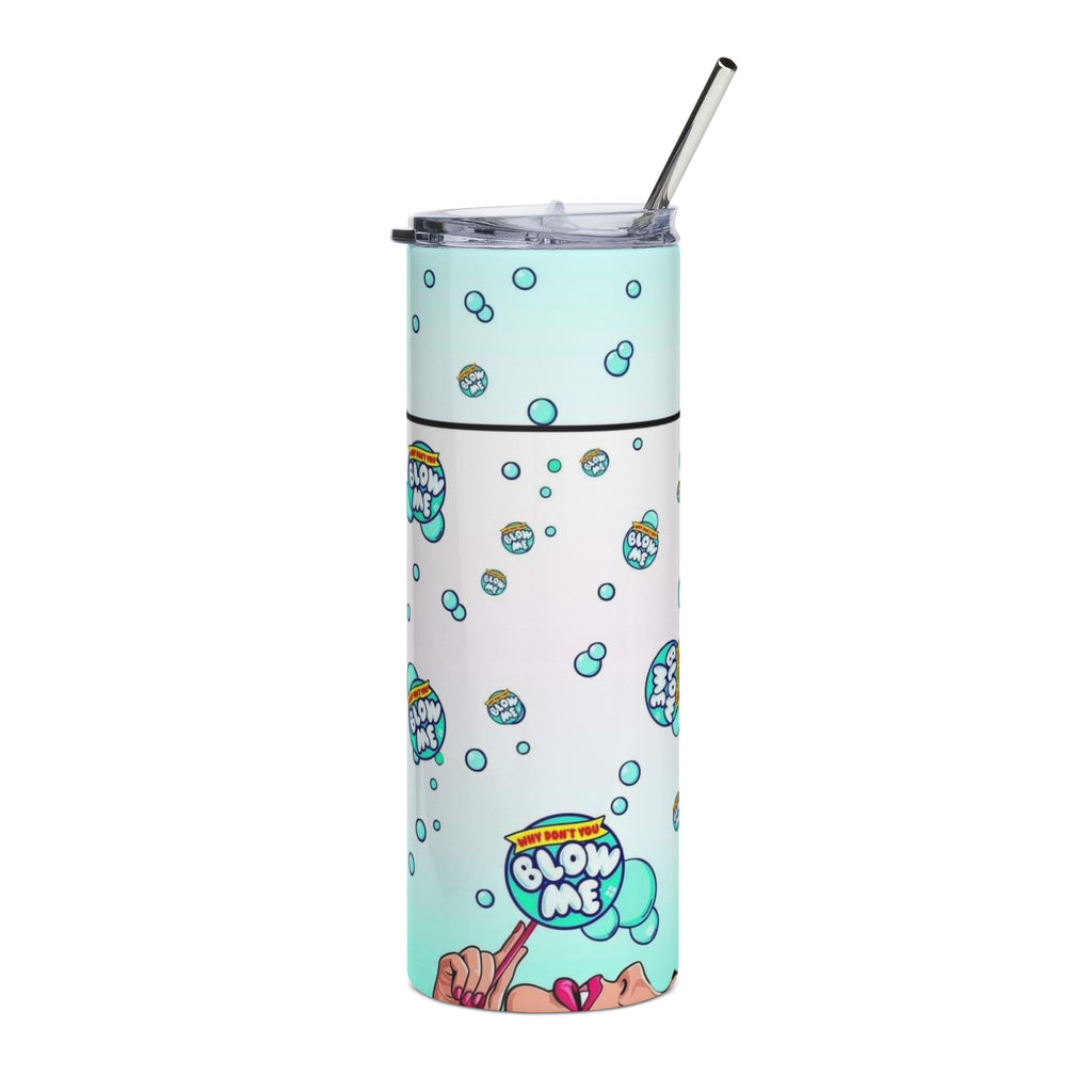 Aqua Bubble Pop Cartoon Logo Tumbler | 20oz Stainless Steel